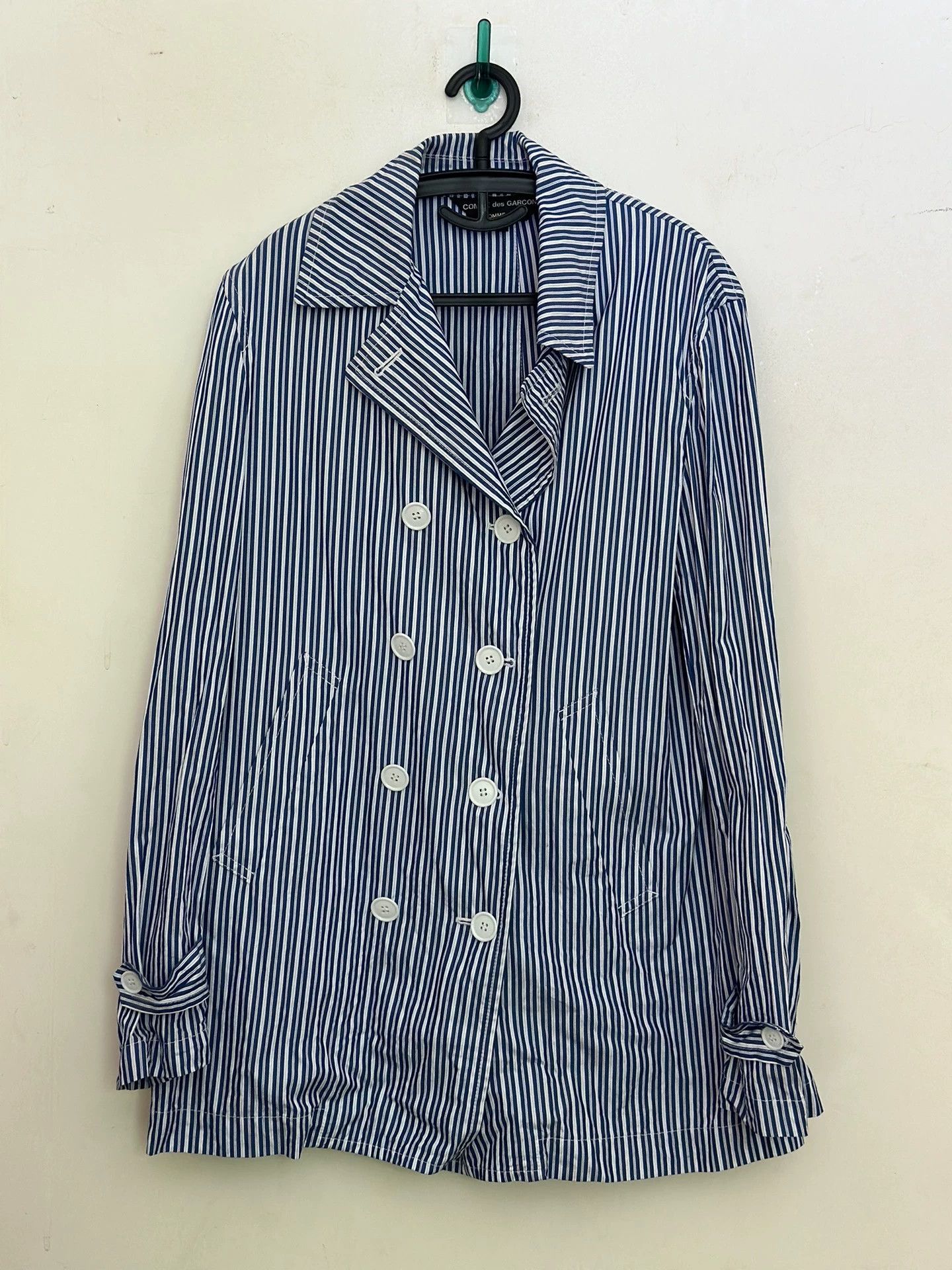 STUSSY × CDG Pin Striped Bing Jacket XL Stüssy Comme des Garçons Pin Striped Bing Jacket – Justin Reed