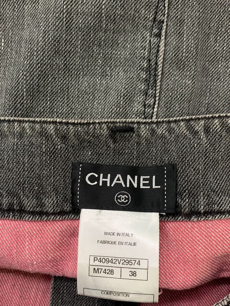 Chanel Chanel 11P gray pink denim skirt hole tassel skirt Size 25" / US 0 / IT 36 - 4 Thumbnail