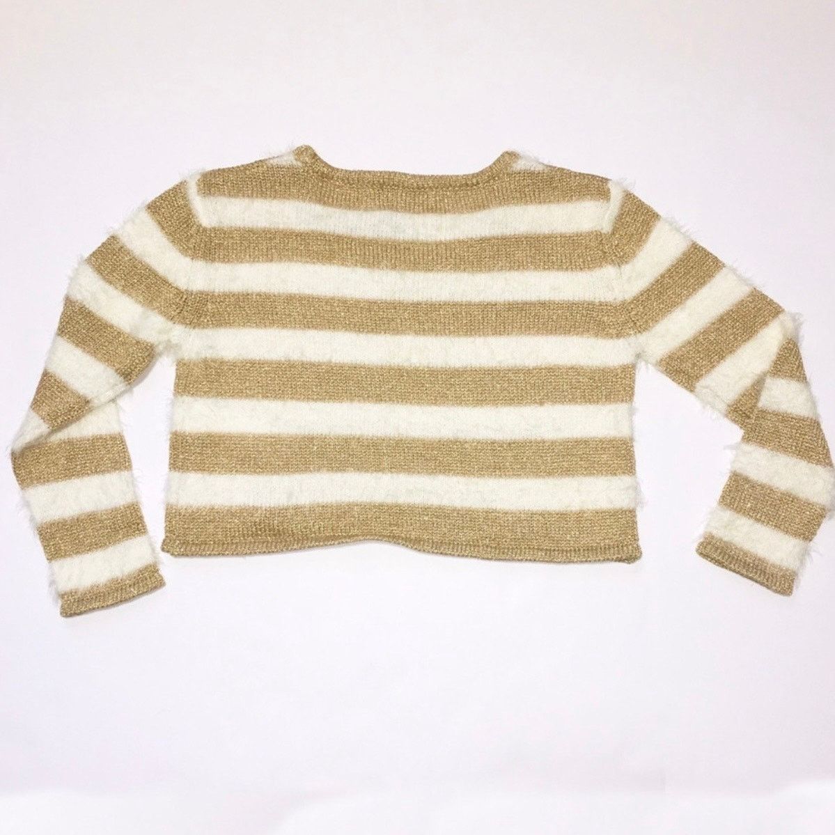 MINKPINK MINKPINK Gee Whizz Ivory Gold Metallic Striped Sweater NWT M Size M / US 6-8 / IT 42-44 - 4 Thumbnail
