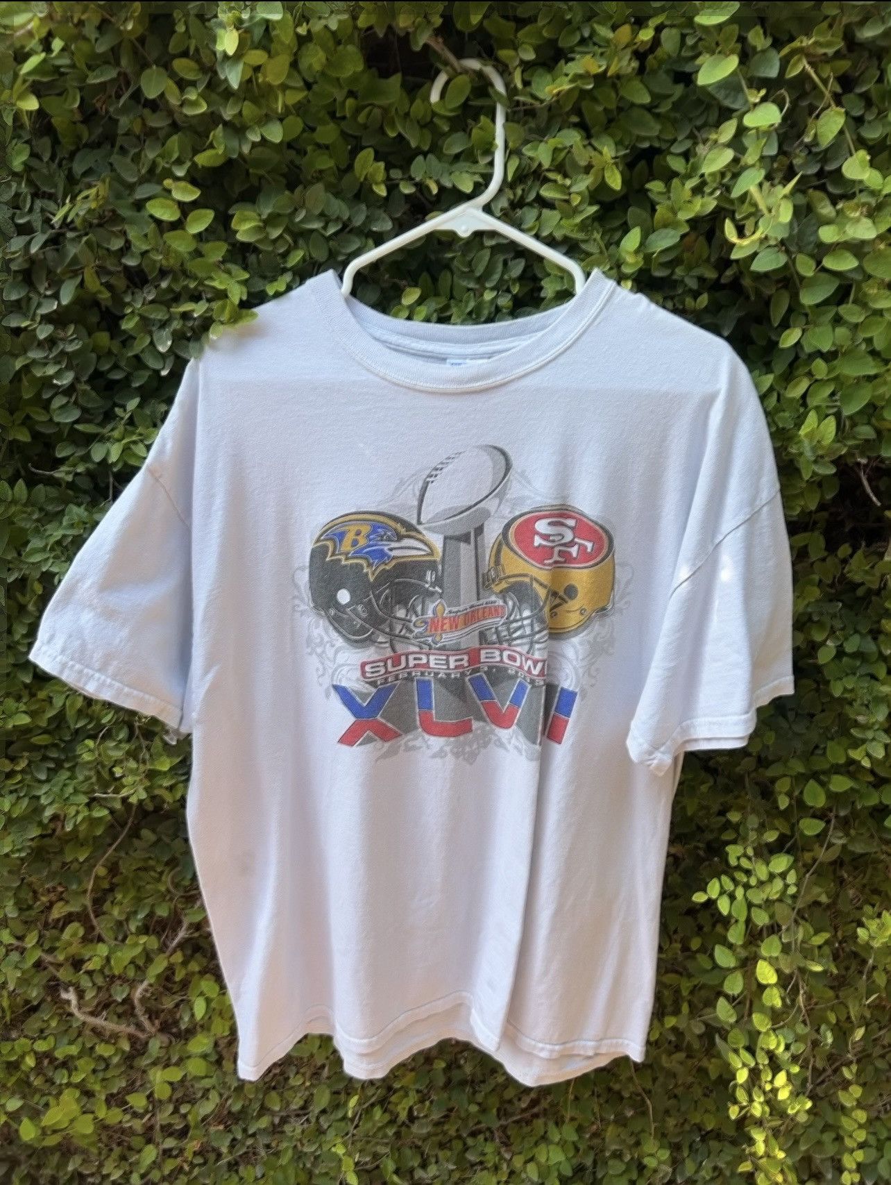 Gildan Ravens & San francisco 49ners Superbowl XLVII Vintage Tee Size US XL / EU 56 / 4 - 2 Thumbnail