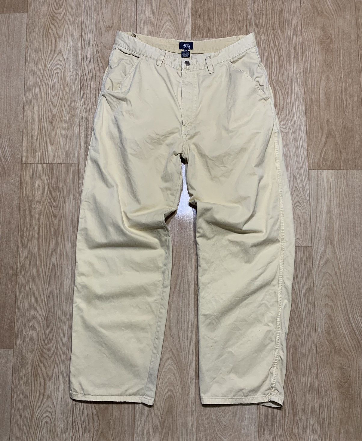 image of Vintage Y2K Stussy Baggy Denim Pants in Sand, Men's (Size 34)