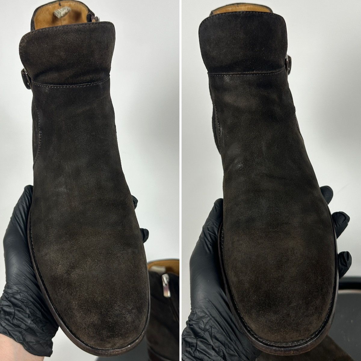 Officine Creative Officine Creative Brown Suede Biker Buckle Strap Boots Size US 10 / EU 43 - 22 Thumbnail