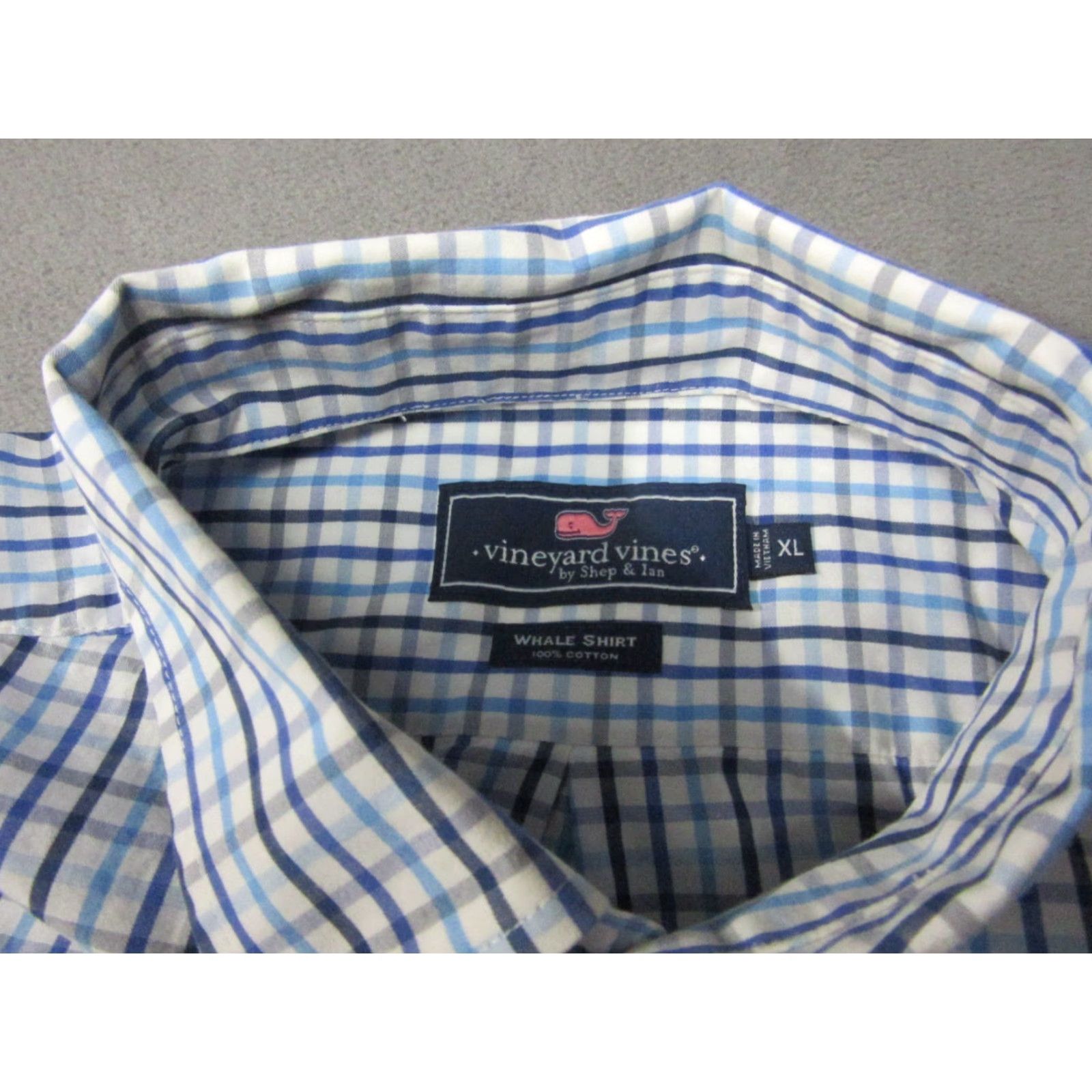 Vineyard Vines Vineyard Vines Shirt Mens XL Blue Check Embroidered Whale Pocket Button Down Shirt Size US XL / EU 56 / 4 - 3 Thumbnail