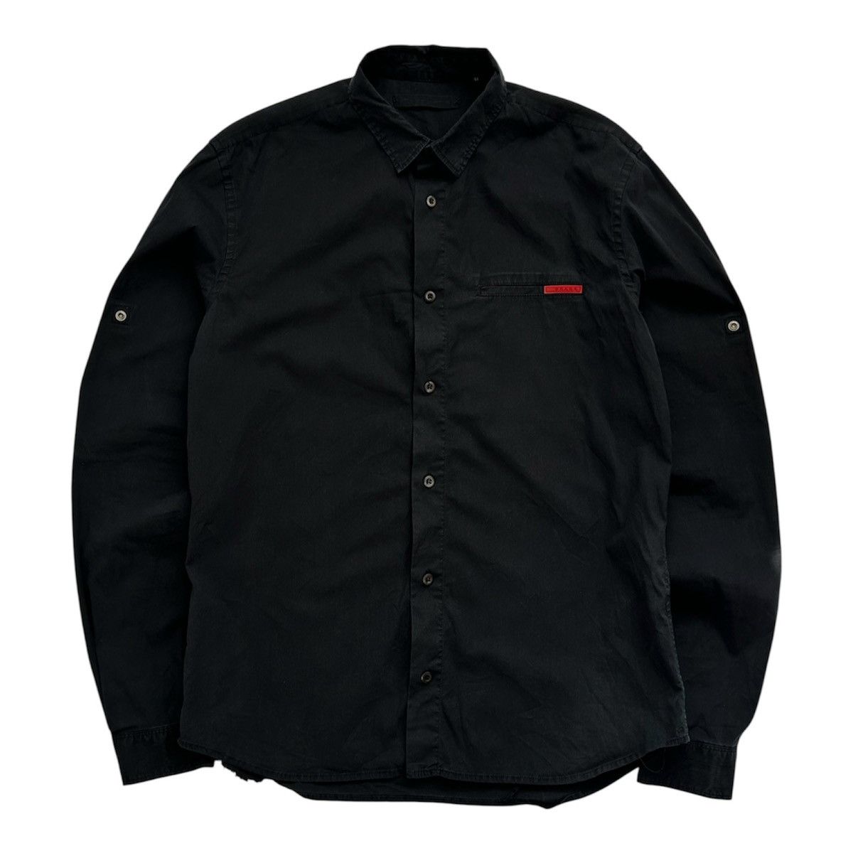 Prada Prada Formal Black Shirt Nylon Size US M / EU 48-50 / 2 - 1 Thumbnail