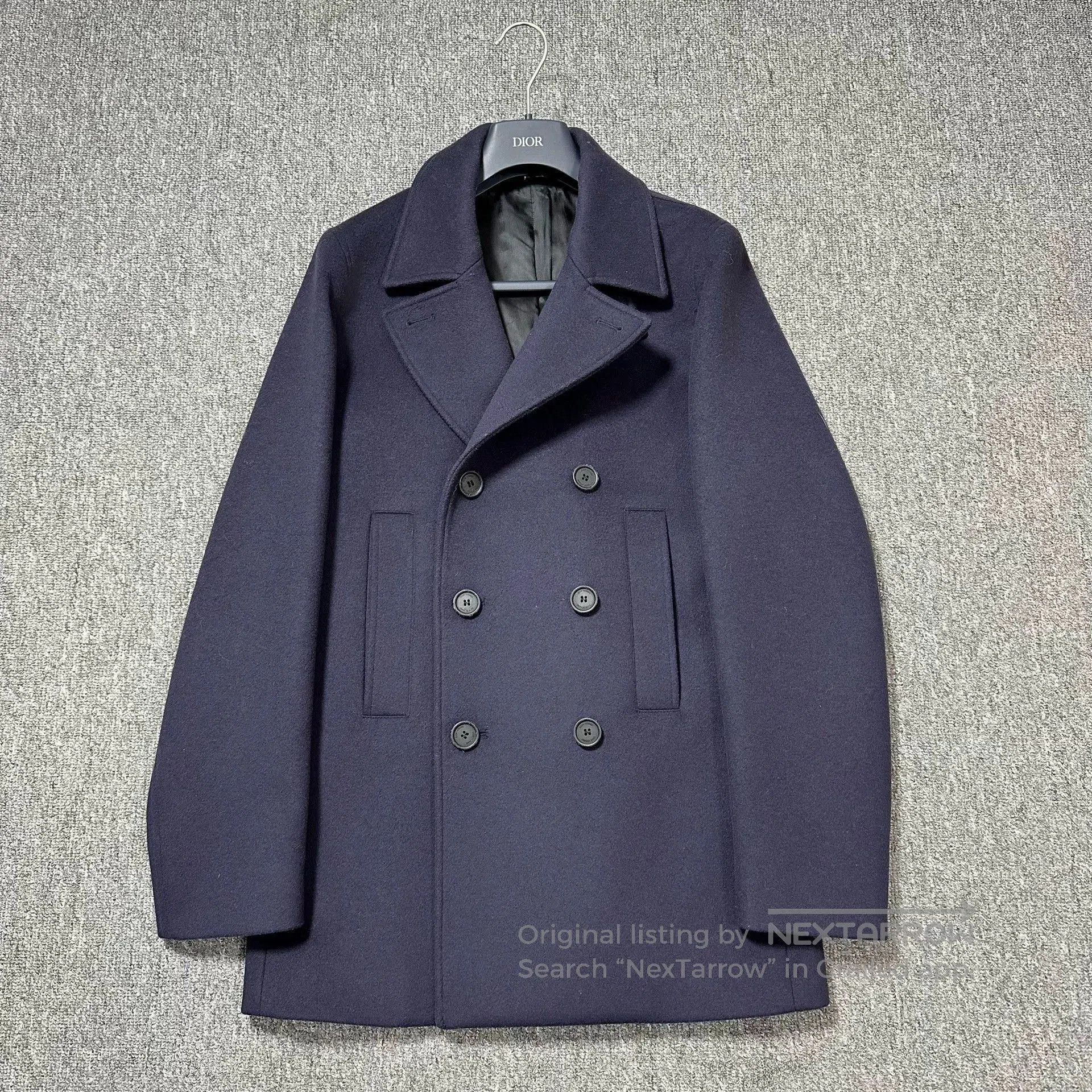 Dior Blue Double-Breasted Heavy Coat Size S. Size US S / EU 44-46 / 1 - 1 Thumbnail