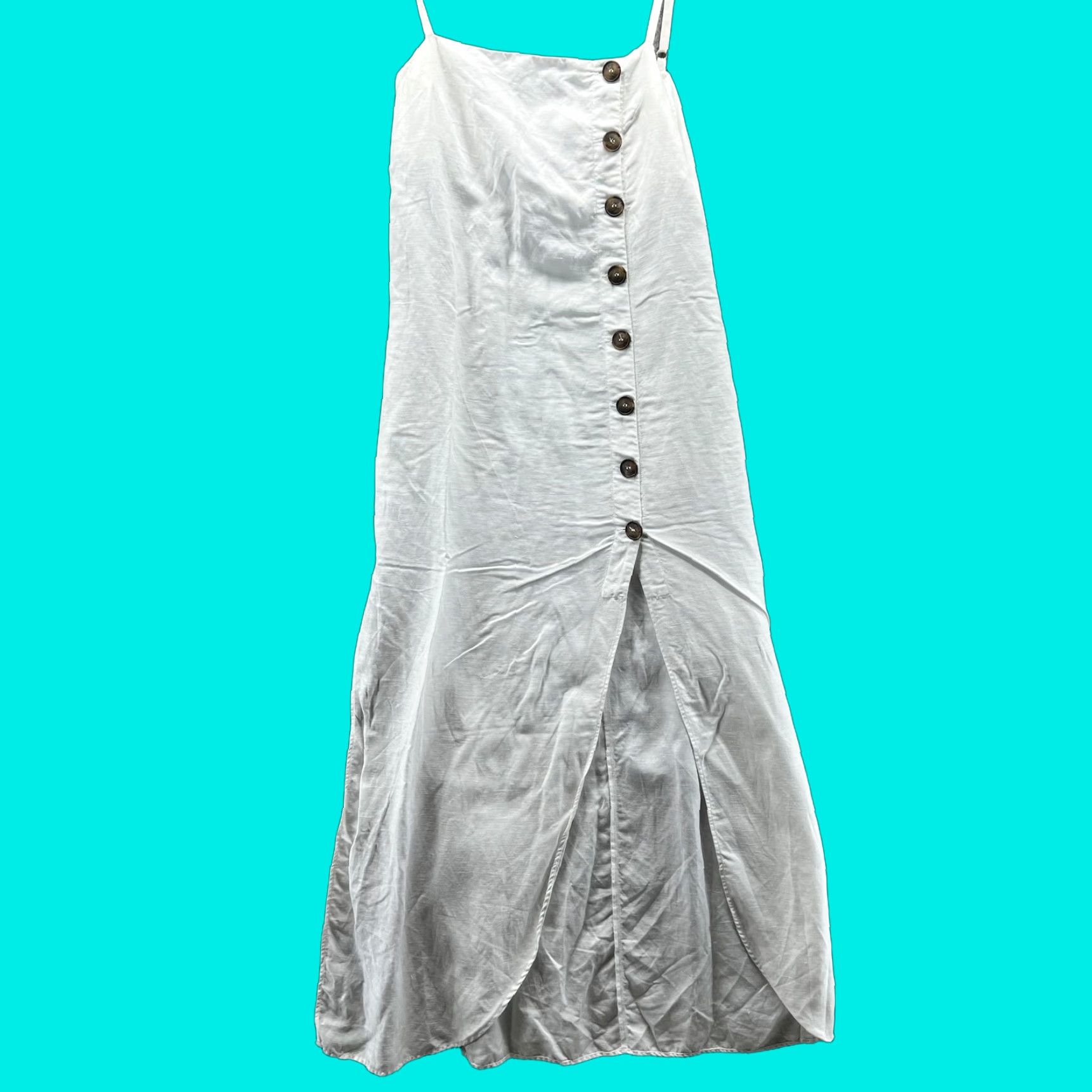 Reformation VINTAGE Reformation Dress Womens Large White Button Front Slip Maxi Sundress Casual Size L / US 10 / IT 46 - 1 Thumbnail