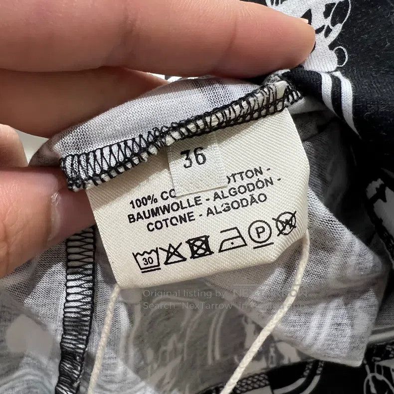 Hermes Hermes Black and White Geometric Print Short Sleeve T-Shir Size XS / US 0-2 / IT 36-38 - 4 Thumbnail