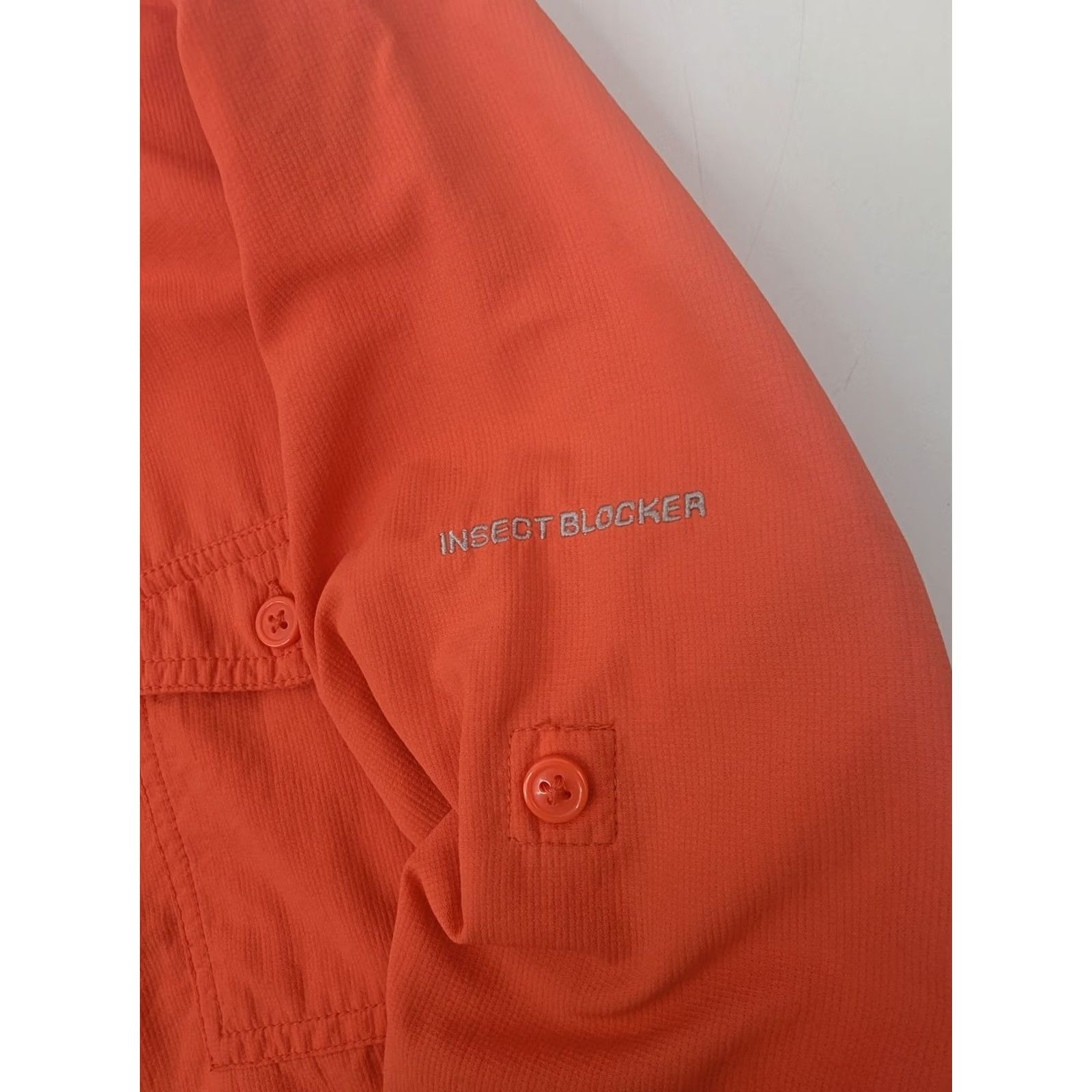 Vintage Columbia Button-Up Shirt Womens Medium Neon Orange Hiking Insect Blocker Casual Breathing Summer Spring Size M / US 6-8 / IT 42-44 - 7 Thumbnail