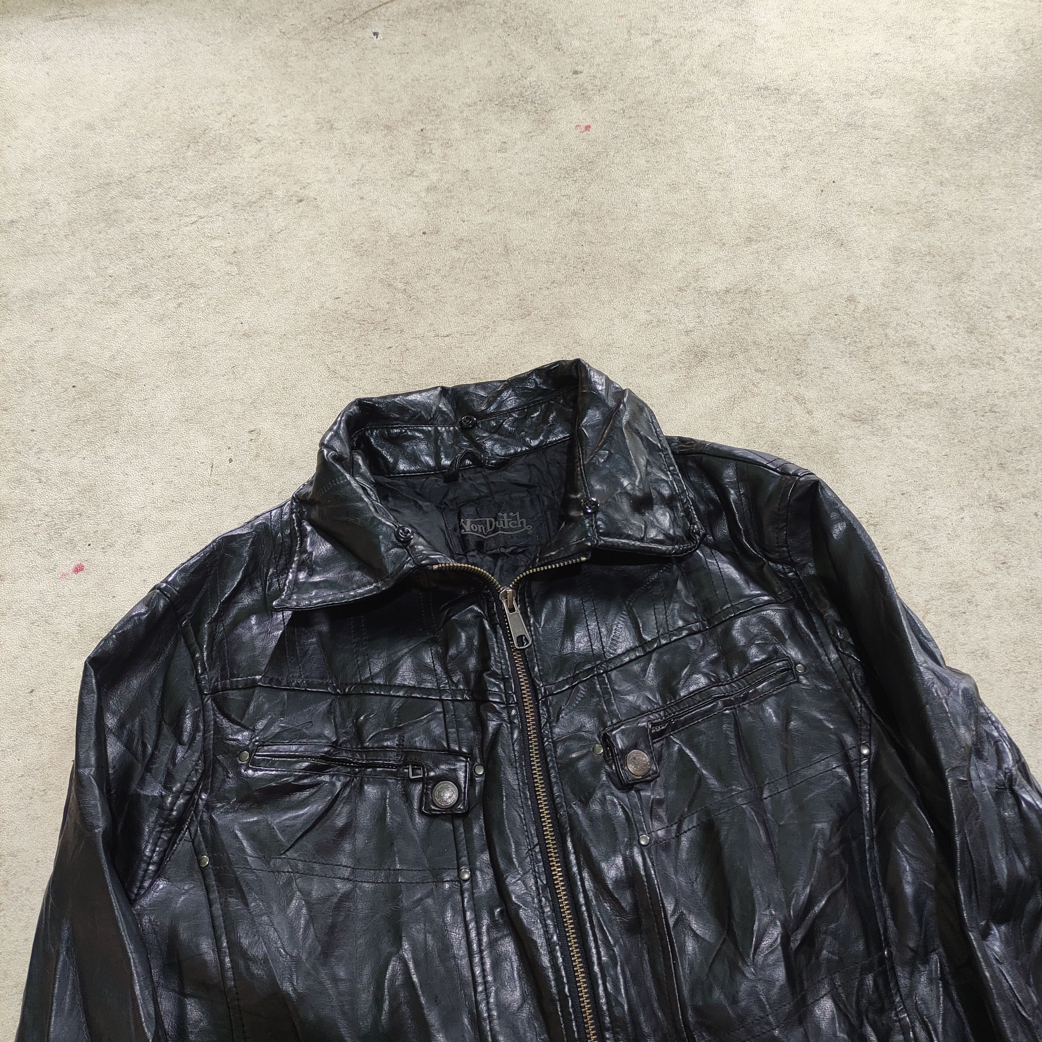 Tornado Mart Von Dutch Vintage Synthetic Leather Jacket 2000s Vkei Size US L / EU 52-54 / 3 - 5 Thumbnail