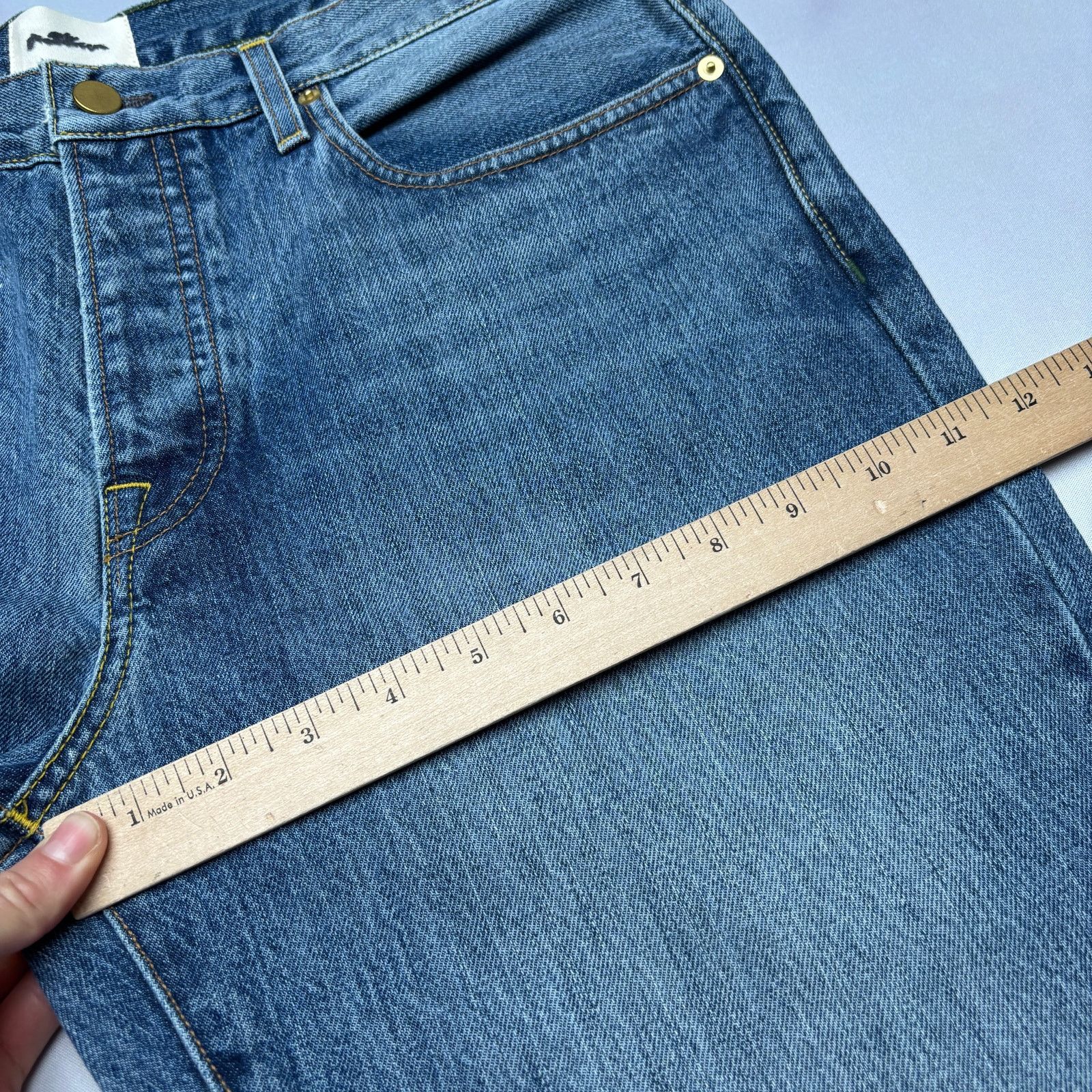 Sid Mashburn $175 Sid Mashburn Slim Straight Jeans 35x32 Made in USA Size US 35 - 5 Thumbnail