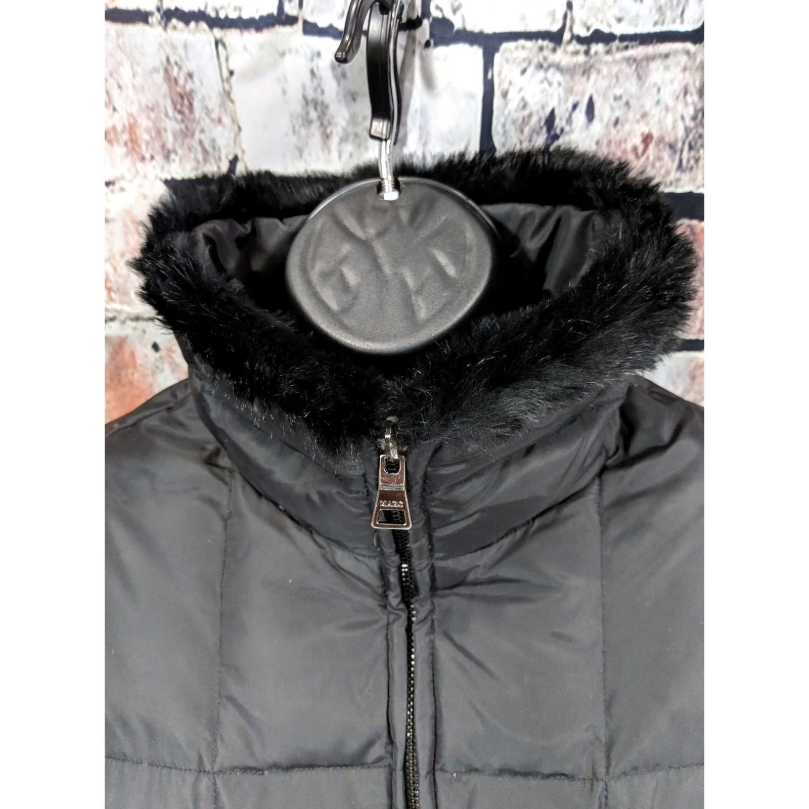 Andrew Marc Andrew Marc Reversible Down Puffer Jacket Womens Large Black Quilted Rabbit Fur Size L / US 10 / IT 46 - 7 Thumbnail