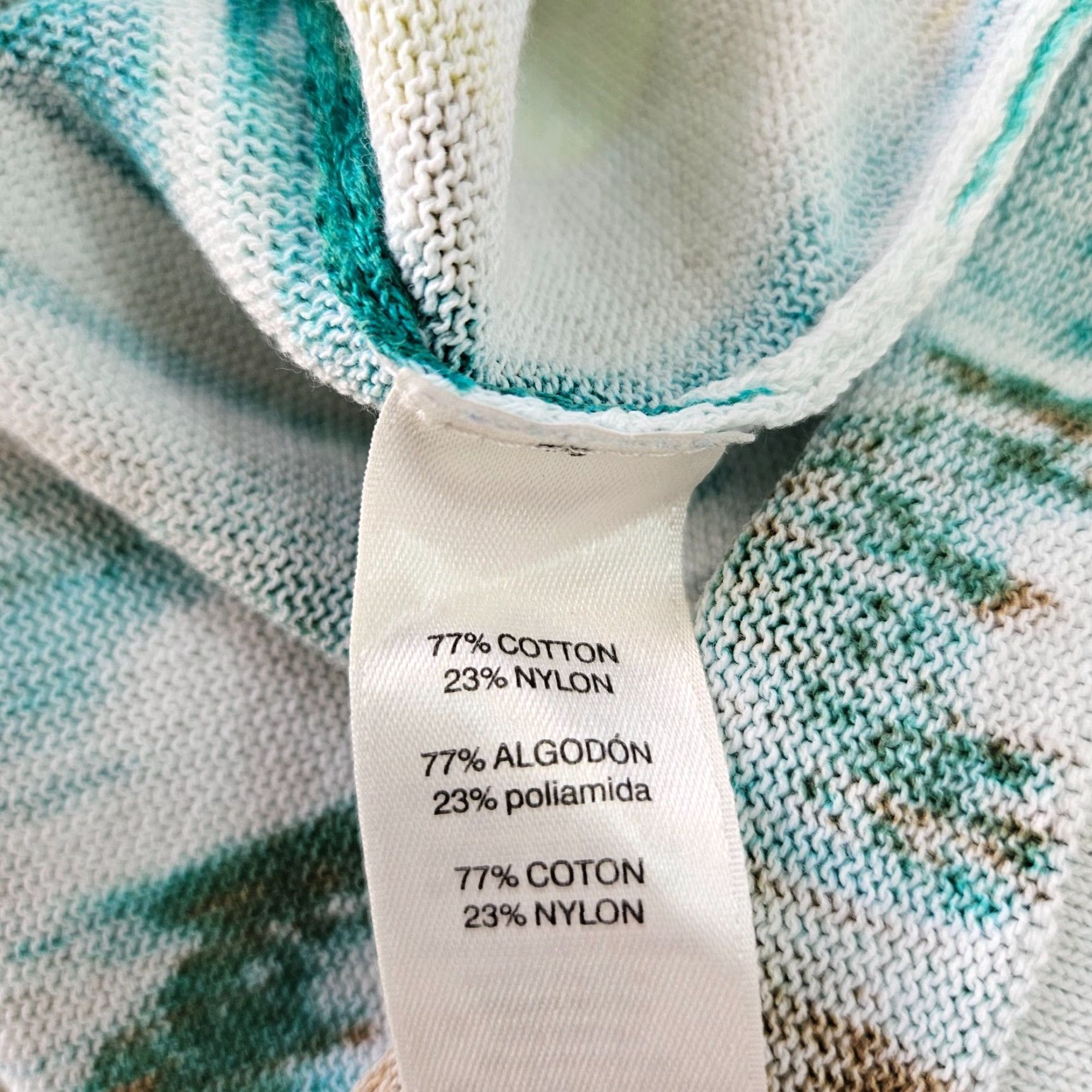 Vintage Chico's Womens Knit Tank Top Sz Large Green Yellow Cotton Blend Size L / US 10 / IT 46 - 4 Thumbnail