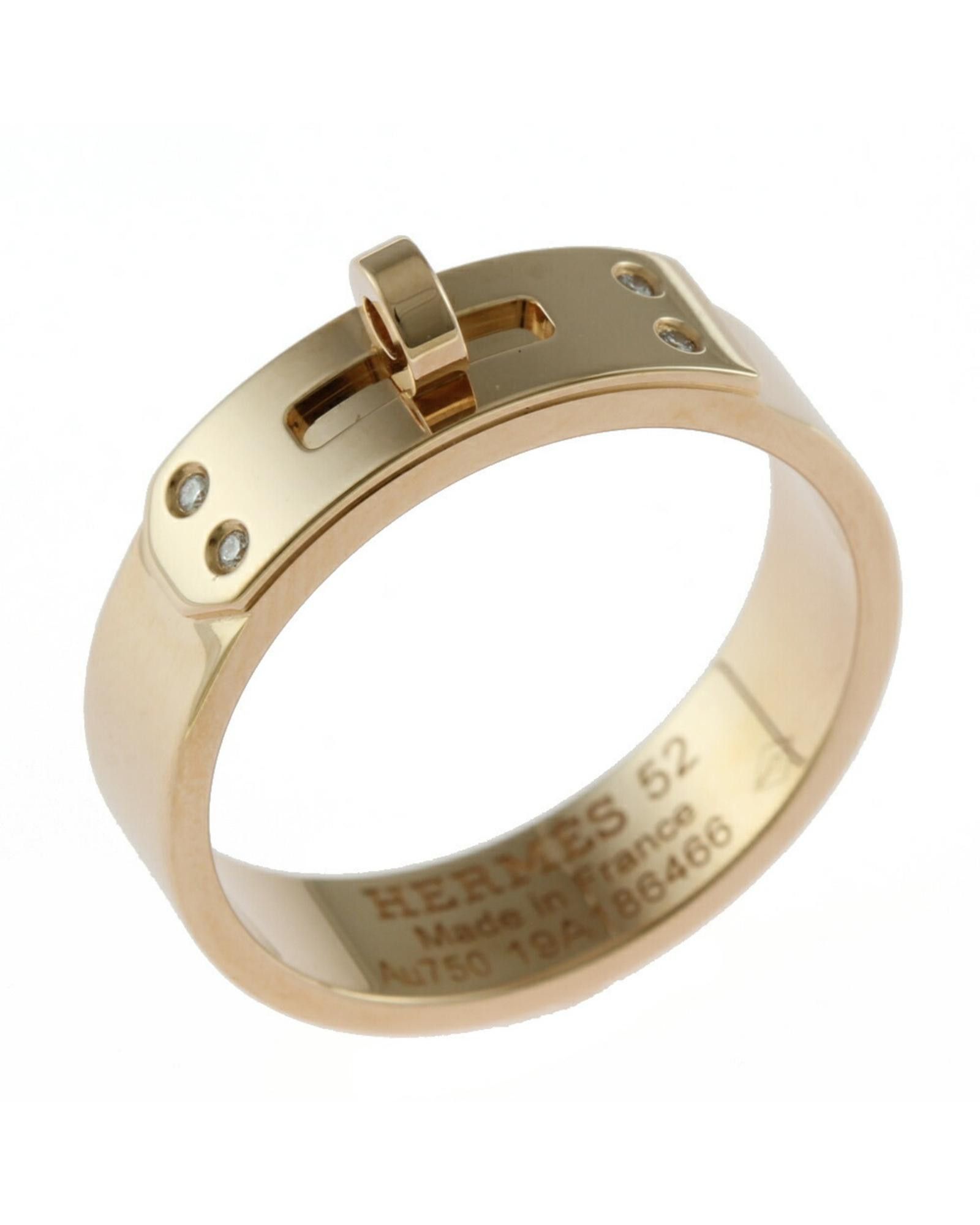 image of Hermes 18K Rose Gold Kelly Band Ring, Women's