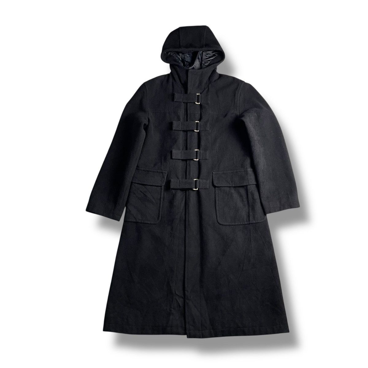 If Six Was Nine 🇯🇵 PPFM METAL BUCKLE STRAP PUNK GOTHIC LONG HEAVY COAT JACKET Size US L / EU 52-54 / 3 - 1 Thumbnail