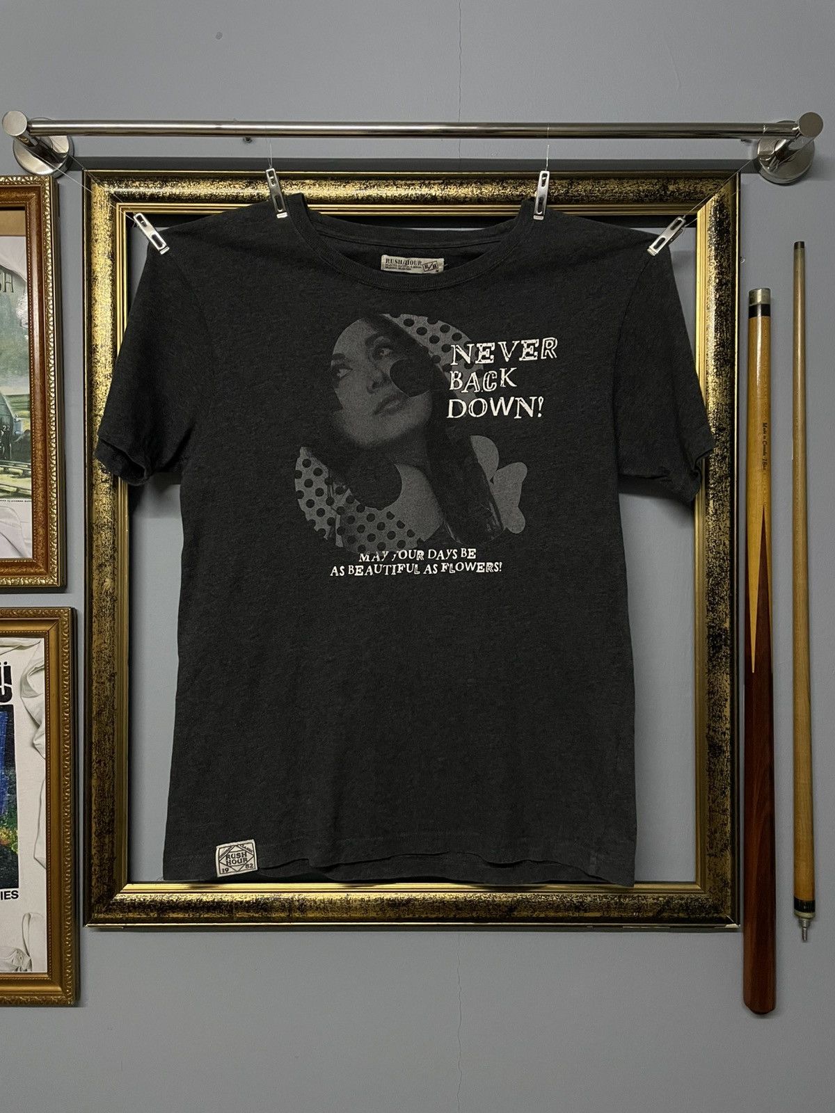 Hysteric Glamour Vintage 1990s Japan Designer Rushhour Never Back Down Girl Size US S / EU 44-46 / 1 - 1 Thumbnail