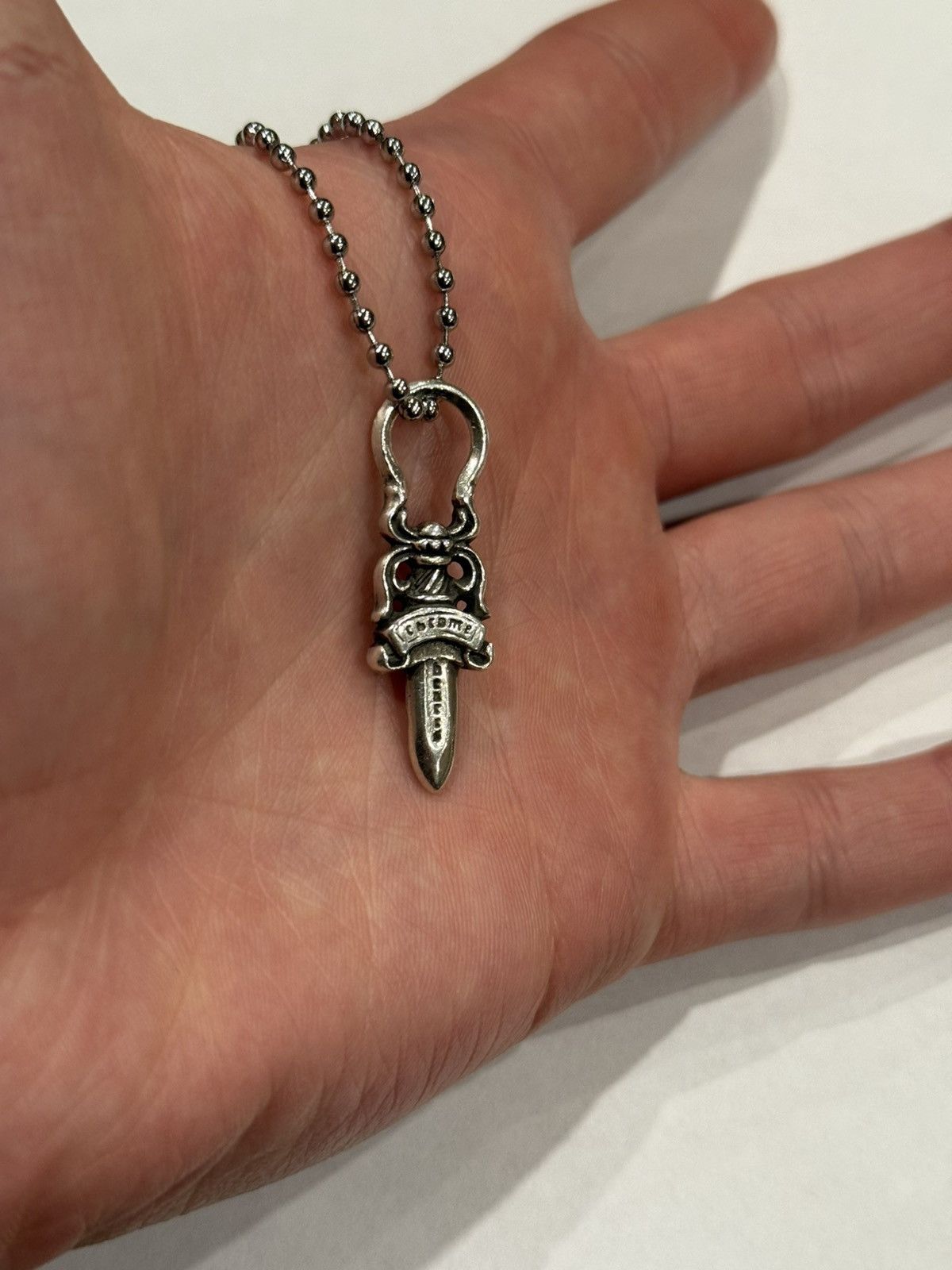 Chrome Hearts Chrome Hearts Dagger Pendant Silver Ball Chain Necklace #5 Size ONE SIZE - 3 Thumbnail