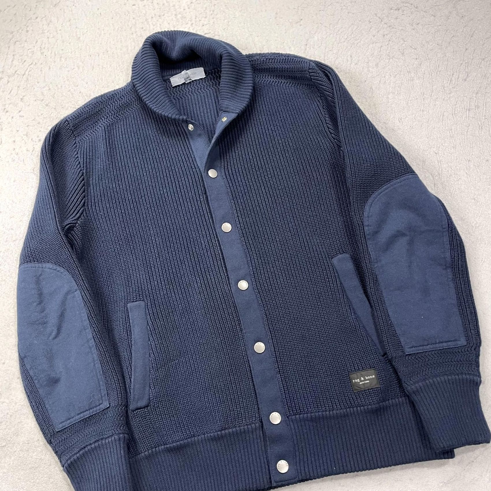 Rag & Bone VINTAGE Rag & Bone Sweater Mens S Blue Snap Button Bomber Knit Cardigan Grandpa Size US S / EU 44-46 / 1 - 3 Thumbnail