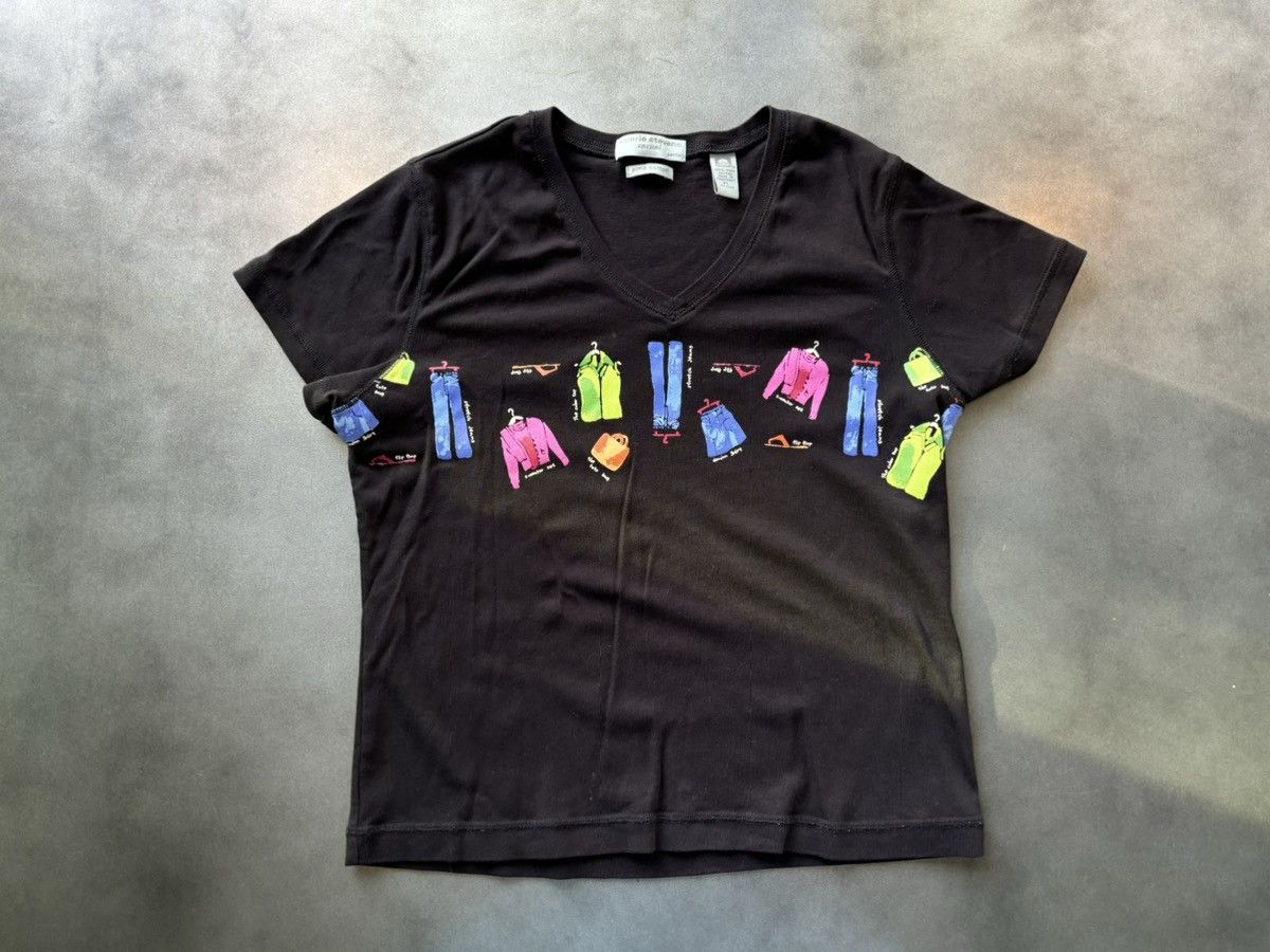 Fashion Victim × Vintage Y2K Fashion Shirt Ironic Edgy V Neck Crop 2000s Valerie Stev Size M / US 6-8 / IT 42-44 - 6 Thumbnail