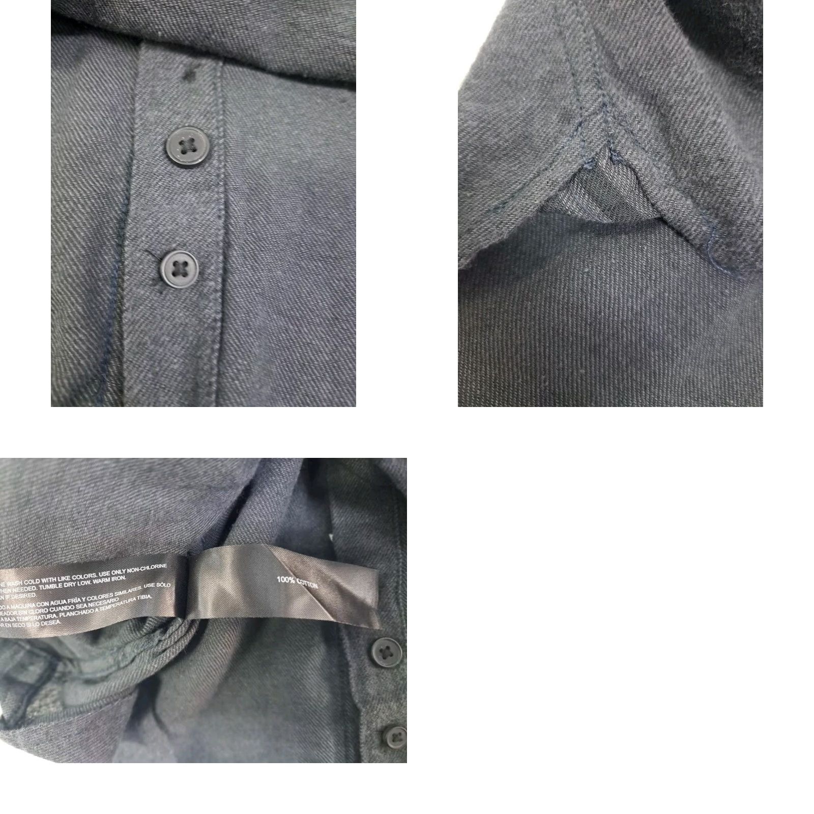 Denime Denim & Flower Shirt Button-Up Flannel L Dark Grey Long Sleeve Mens Regular Collared Pocketed Size US L / EU 52-54 / 3 - 8 Thumbnail