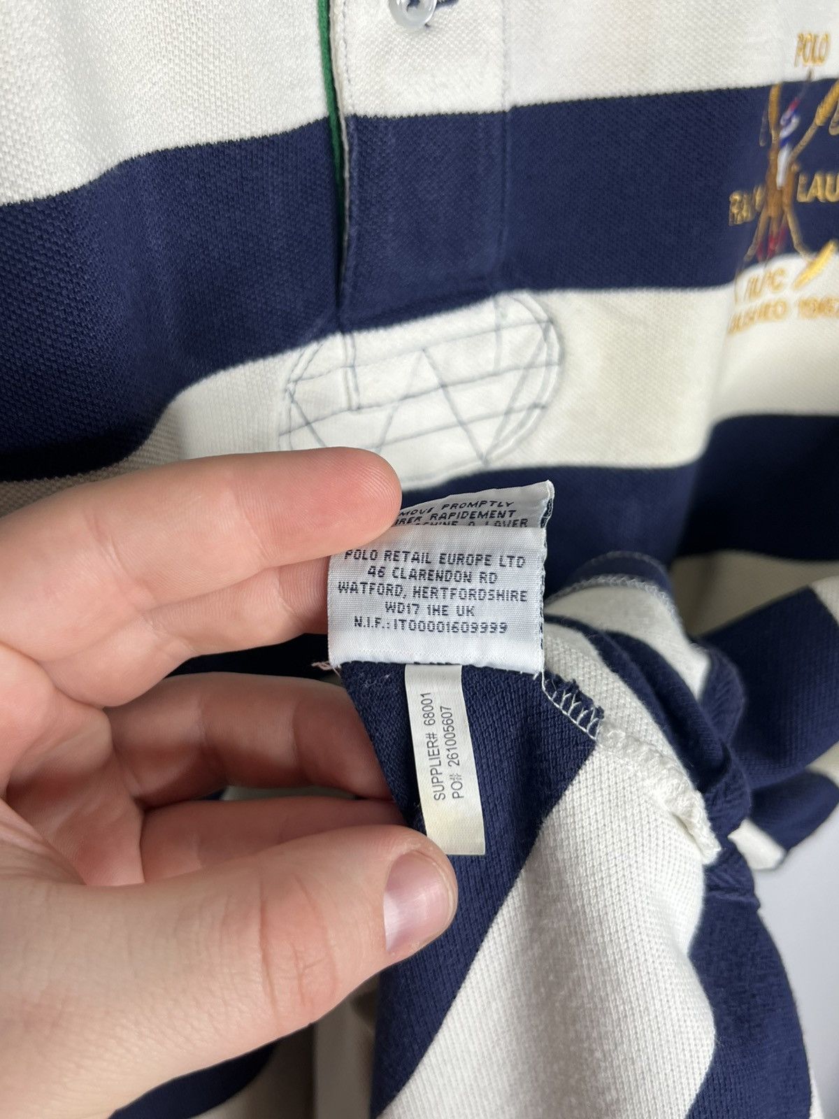 Polo Ralph Lauren Vintage Polo Ralph Lauren #3 Big Logo Pony Striped Polo Tee Size US XXL / EU 58 / 5 - 19 Thumbnail