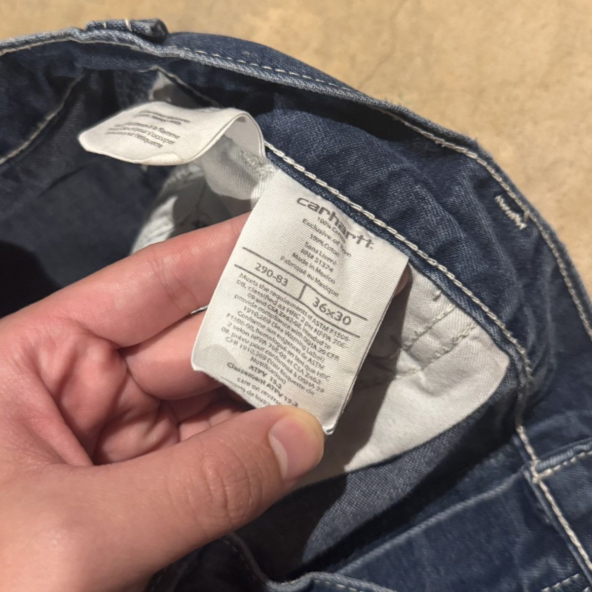 Carhartt 2000s Carhartt Faded Baggy Carpenter Jeans ERD Grunge Y2K Size US 35 - 10 Thumbnail