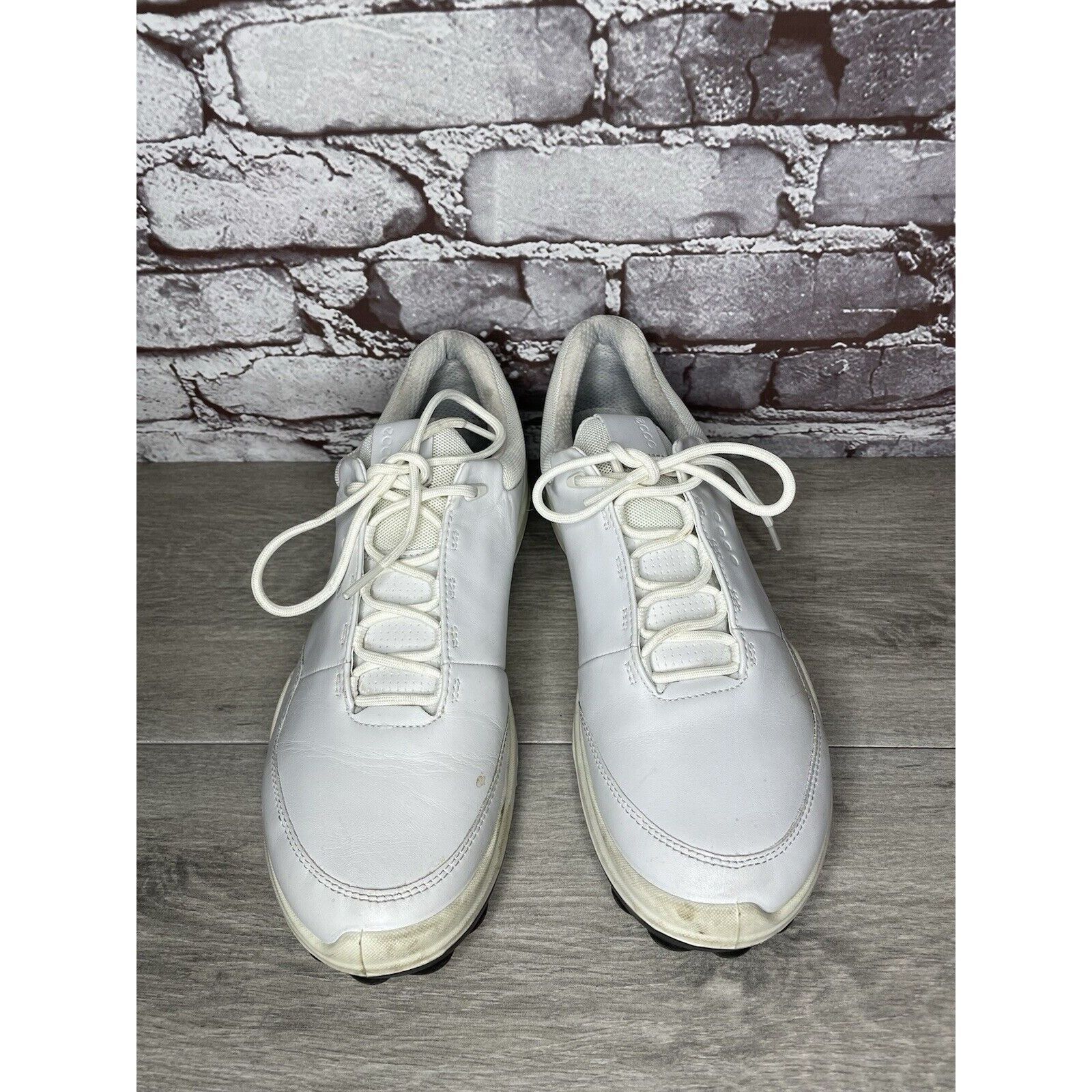 Ecco ECCO White Leather Lace Up Casual Spikeless Golf Shoes Men S Size US 9 / EU 42 - 2 Thumbnail