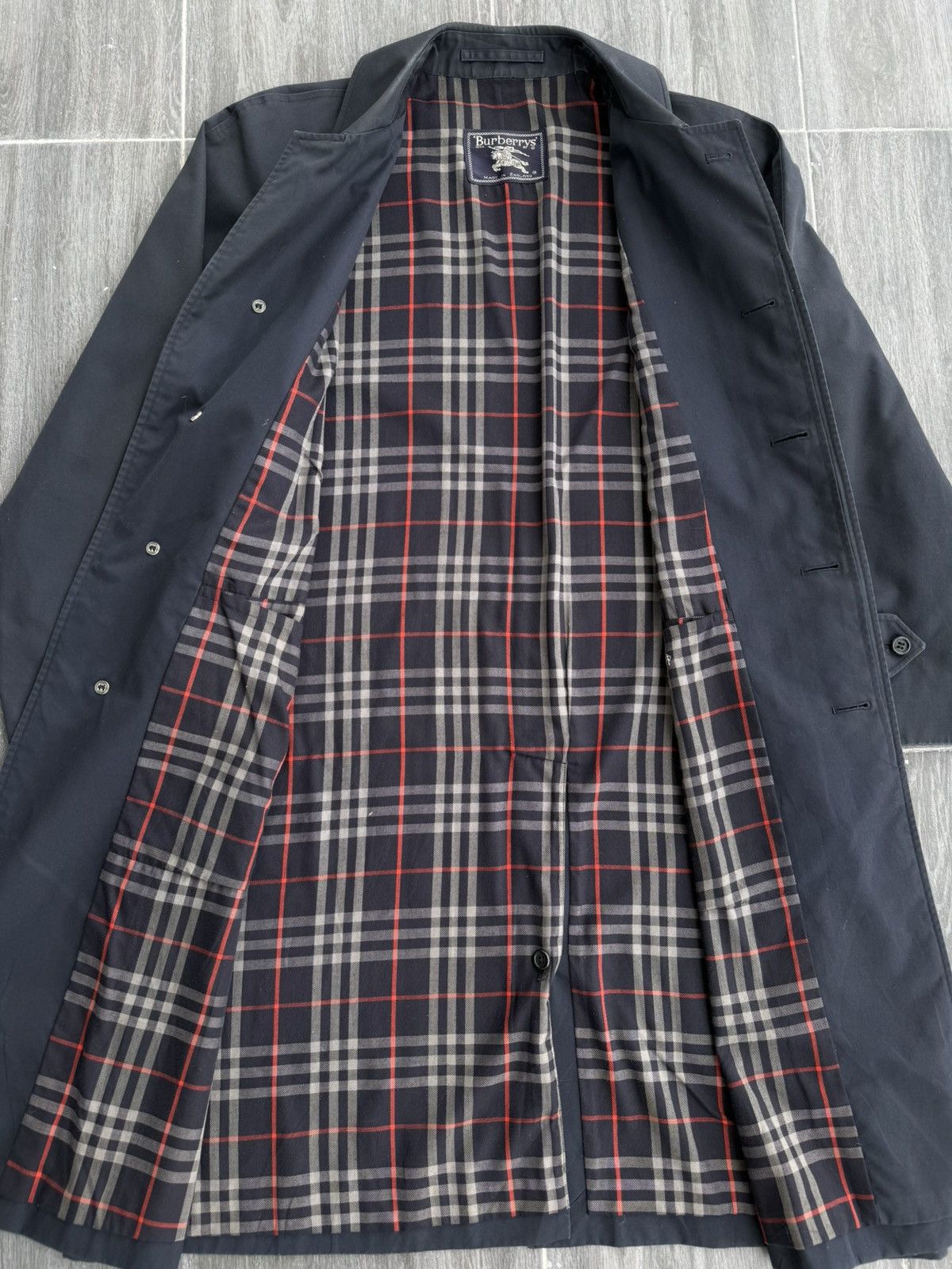 Burberry 1990s Burberrys Nova Check Coat Made in England Casual Style Size L / US 10 / IT 46 - 4 Thumbnail