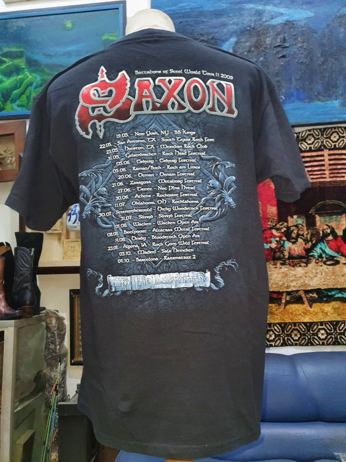 Anvil × Band Tees 🌈S A X O N - L 🎼 Size US L / EU 52-54 / 3 - 6 Thumbnail