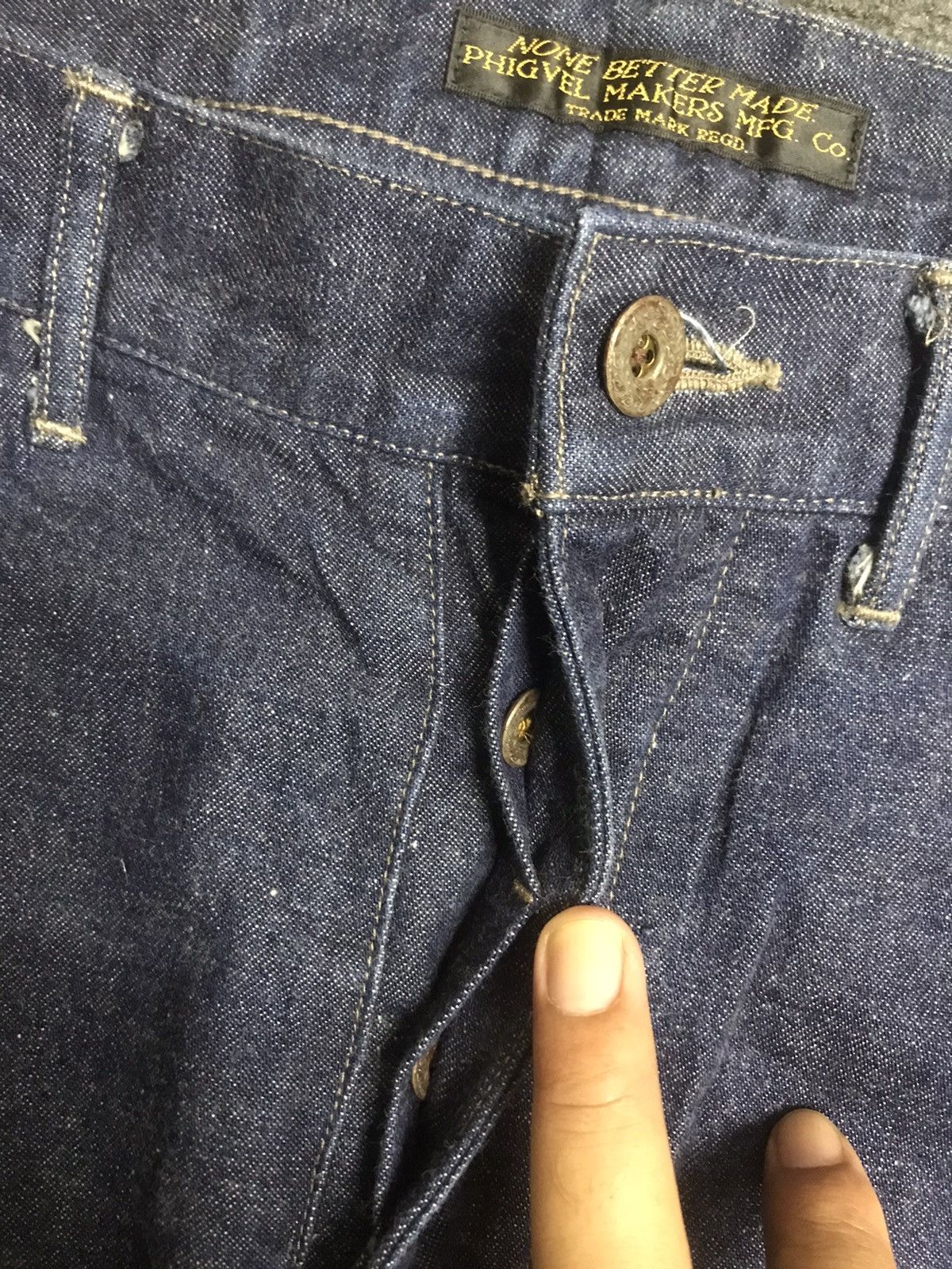 Japanese Brand PHIGVEL MAKERS MFG Navy Military Denim Size US 36 / EU 52 - 9 Thumbnail
