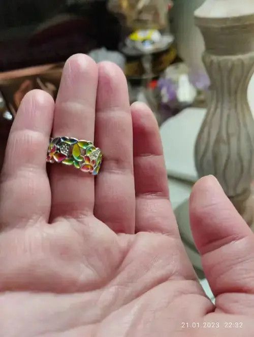 Japanese Brand × Vintage Handmade Enamel Craft Women's Rings Size ONE SIZE - 3 Thumbnail
