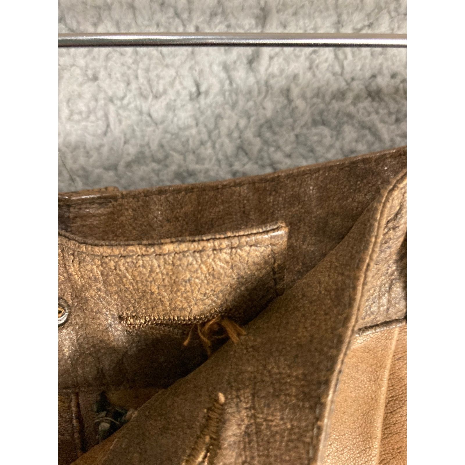 Vintage Women's Vintage Leather Pants Brown Size 8 80s International Size 30" / US 8 / IT 44 - 9 Thumbnail
