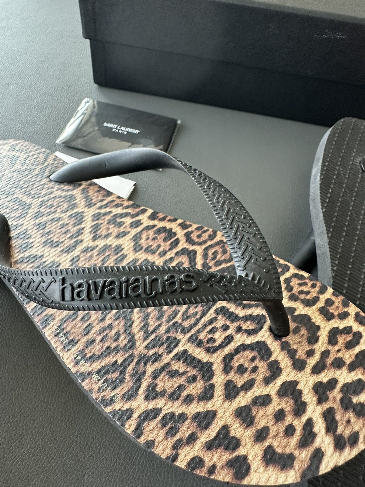 Saint Laurent Paris Brand New Limited Edition Leopard Rubber Sandal Slides Size US 11.5 / EU 44-45 - 9 Thumbnail