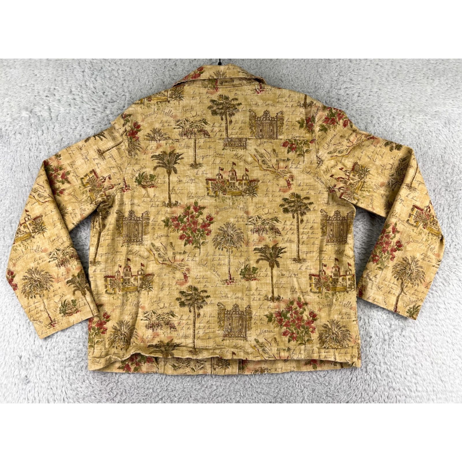 Vintage Drapers & Damons Shirt Womens L Yellow Floral Palm Crop Cotton Button-Up Shirt Size L / US 10 / IT 46 - 2 Thumbnail