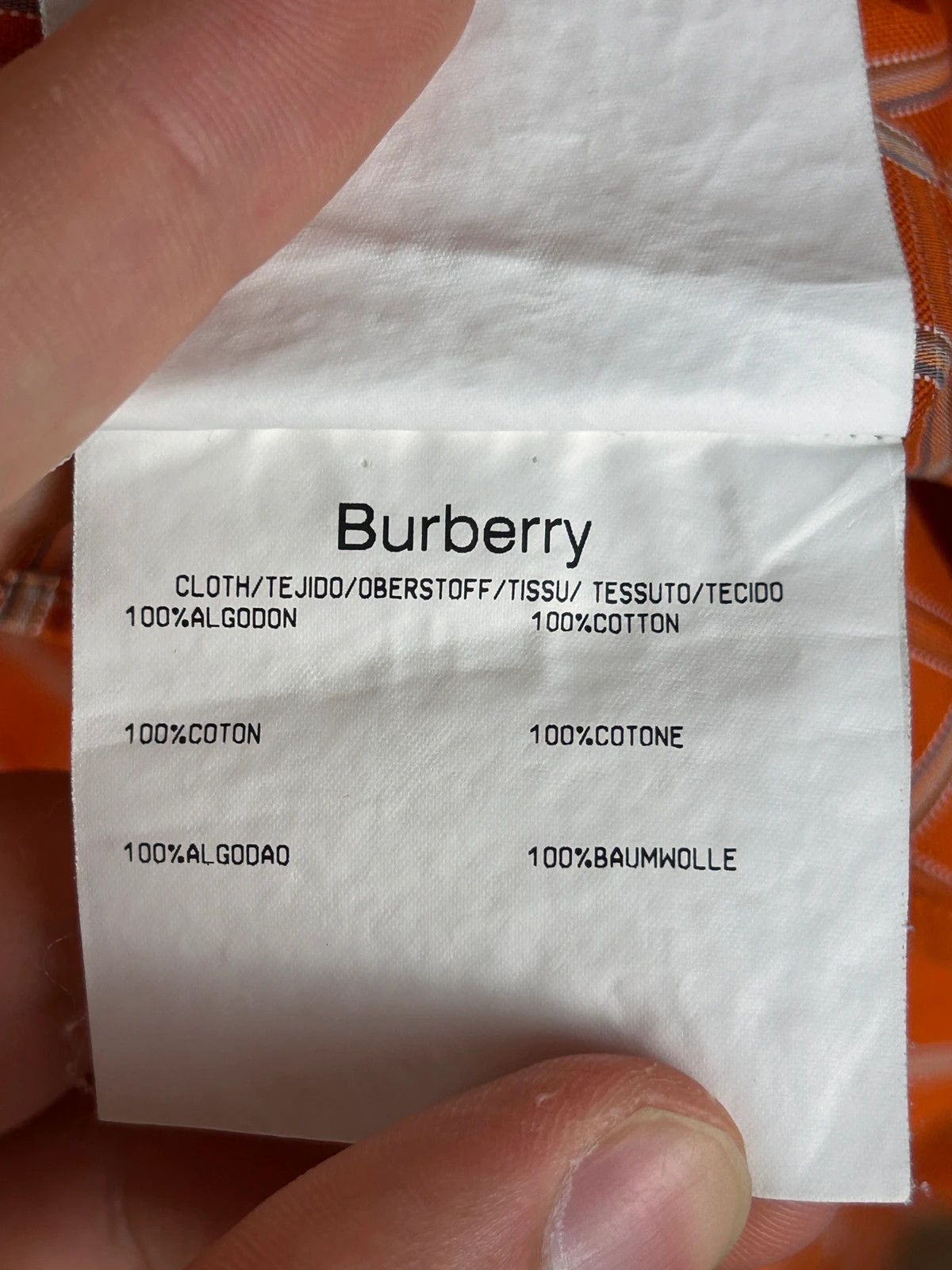 Burberry × Designer Burberry London orange checked shirt high end mini logo haft Size US M / EU 48-50 / 2 - 8 Thumbnail