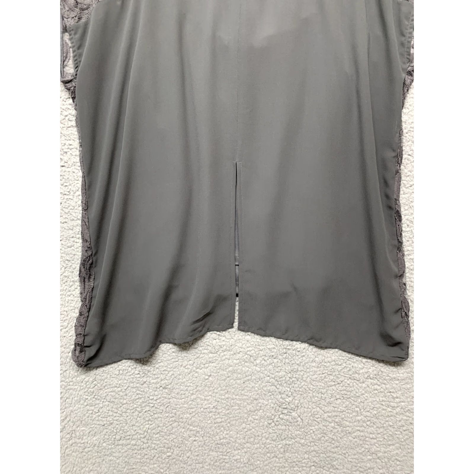 Apt. 9 APT 9 Womens Tunic 2 Piece Gray Tank Top XL Extra Large Shirt Dress Sleeveless Round Neck Lace Crochet Pattern Floral Business Classic Regular Womens Size XL / US 12-14 / IT 48-50 - 6 Thumbnail