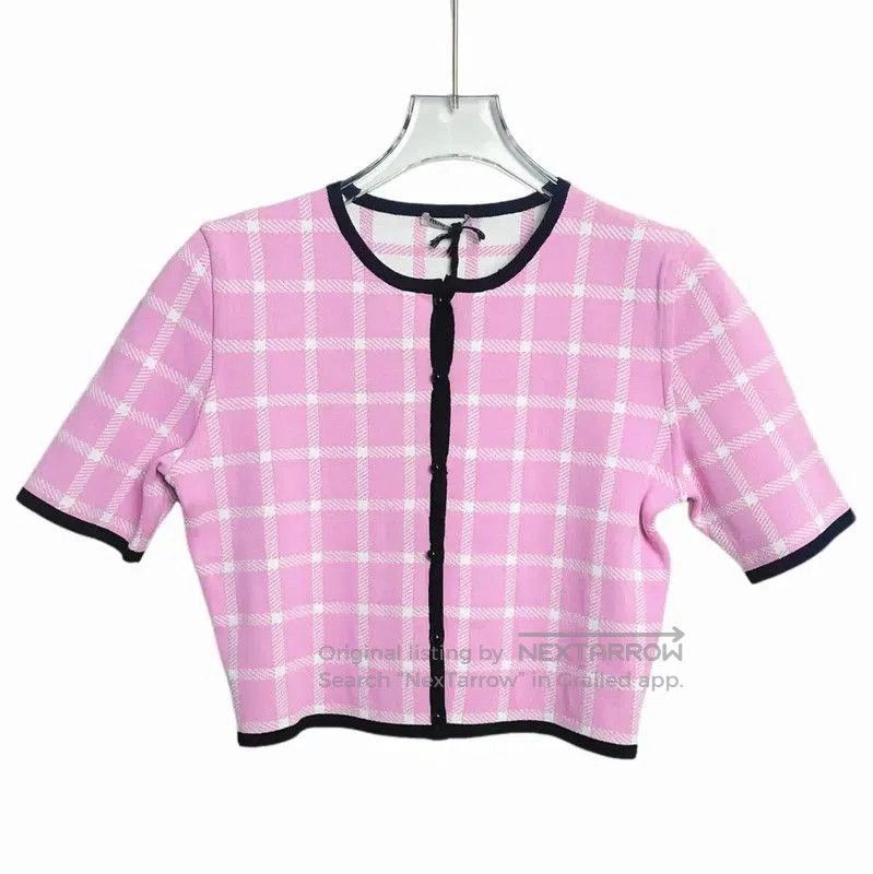 Miu Miu Miu Miu Light Pink Cotton Cardigan for Women . Size M / US 6-8 / IT 42-44 - 1 Thumbnail