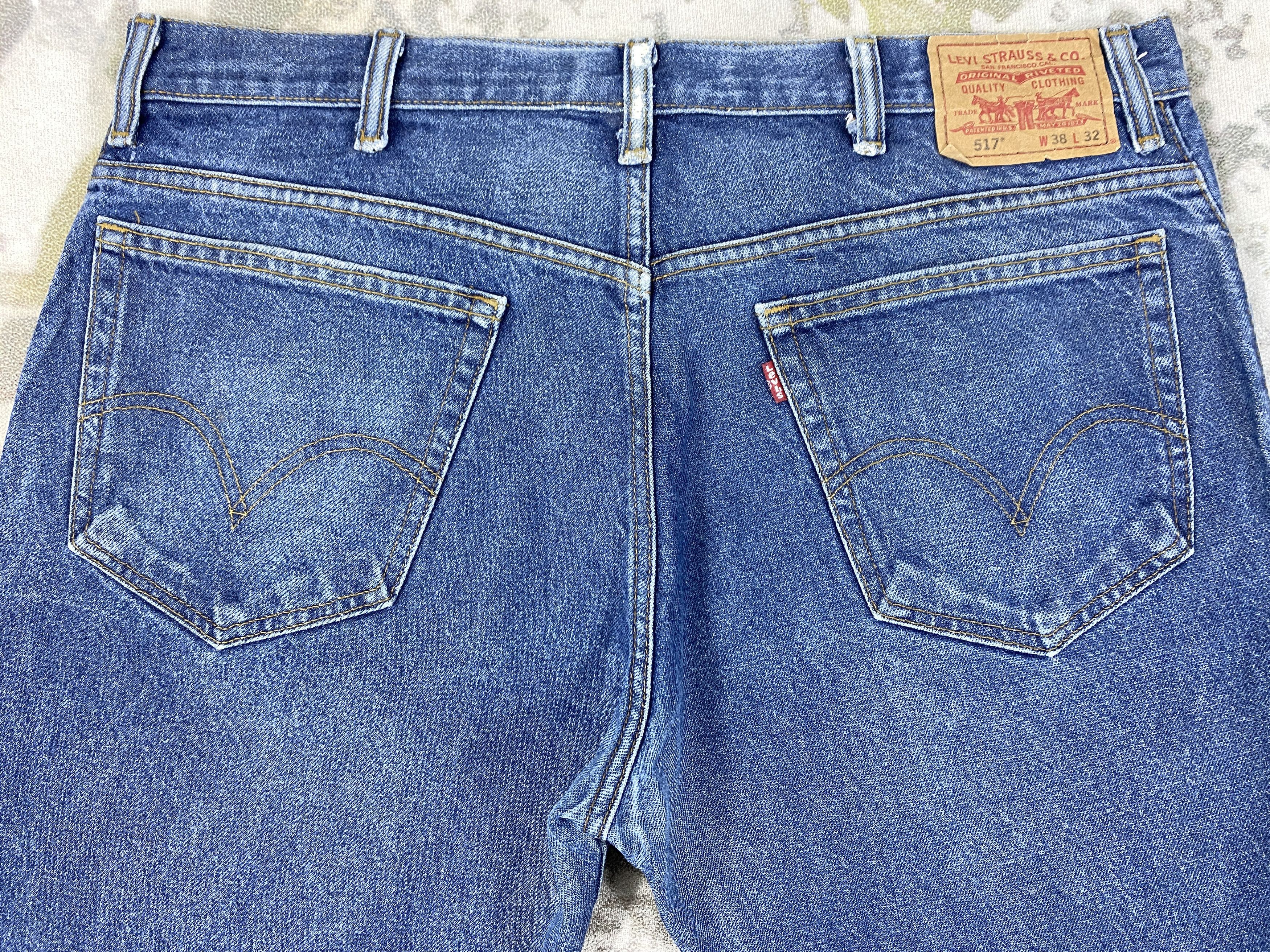 Levi's Dark Blue Vintage Levi's 517 Boot Cut Denim 39x33.5 -JN461 Size US 39 - 4 Thumbnail