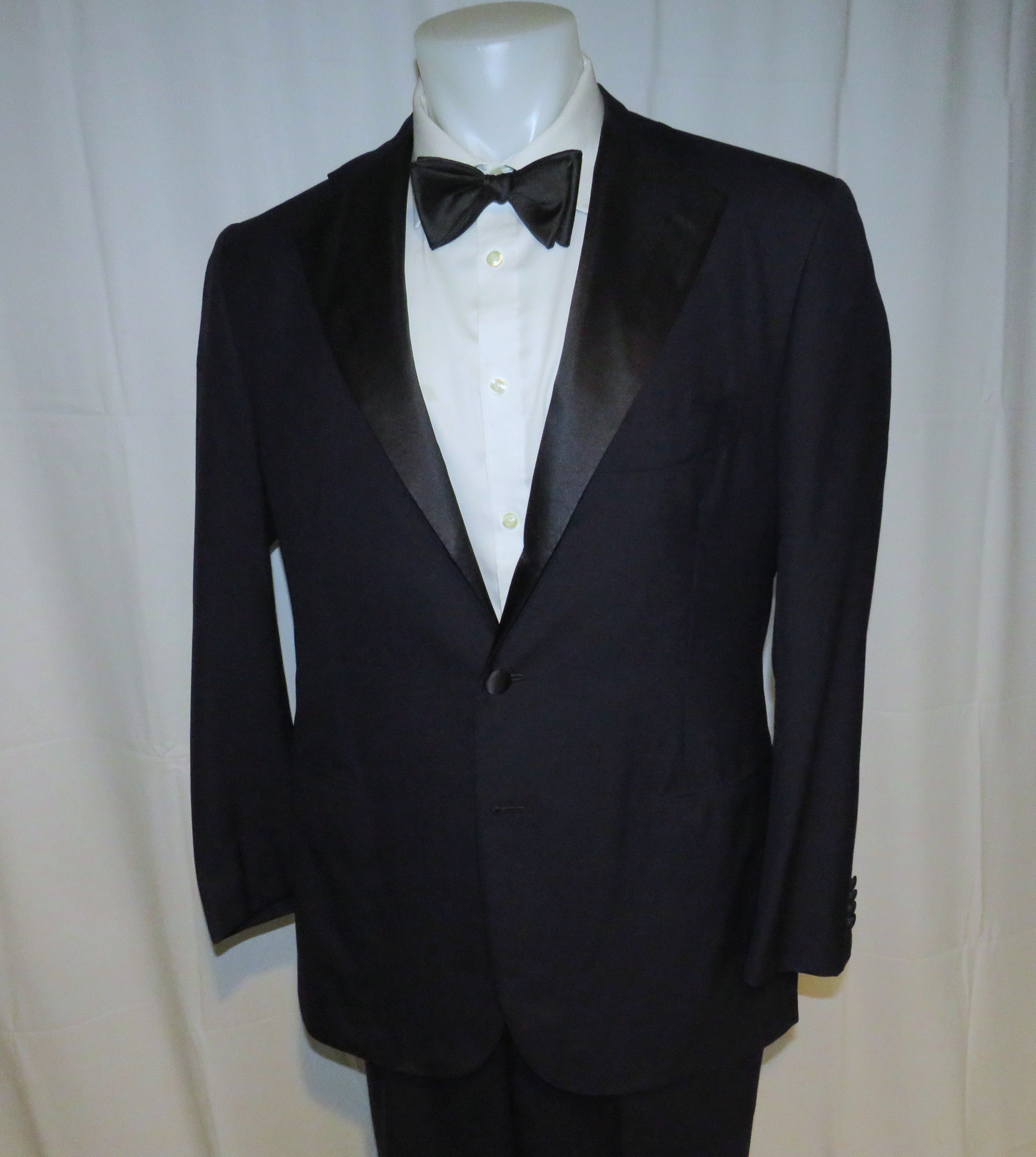 Cesare Attolini Cashmere Blend Navy Barethea Three Roll Two Tuxedo 44R Size 44R - 9 Thumbnail