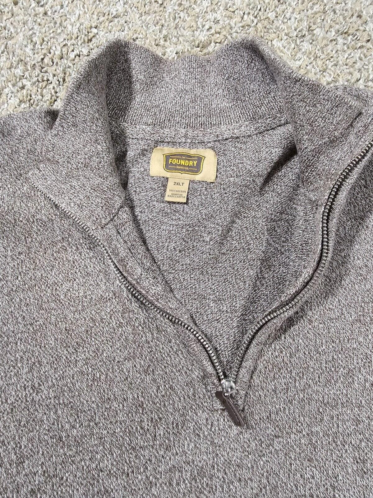 Designer The Foundry Supply Co. 2XLT Gray Brown 1/4 Zip Sweater Size US XXL / EU 58 / 5 - 2 Thumbnail