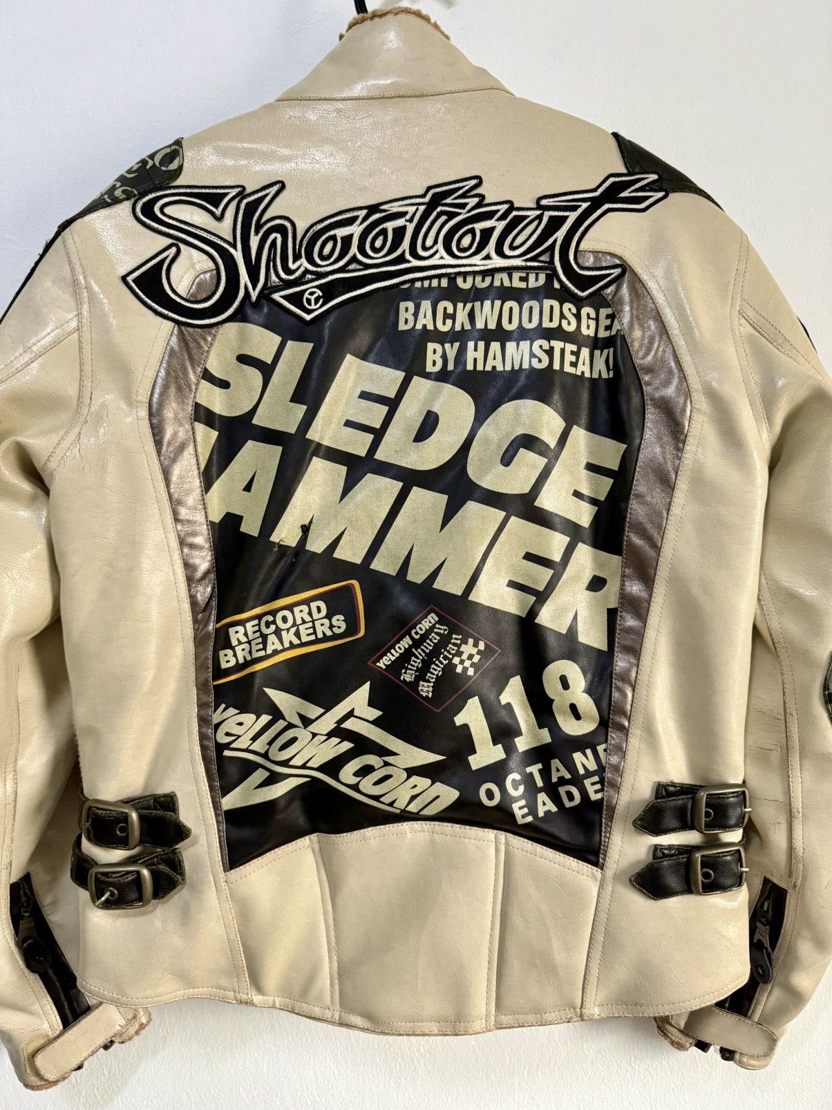 YELLOW CORN Yellow corn Sledge Hammer motorcycle Fully leather jacket Size US L / EU 52-54 / 3 - 11 Thumbnail
