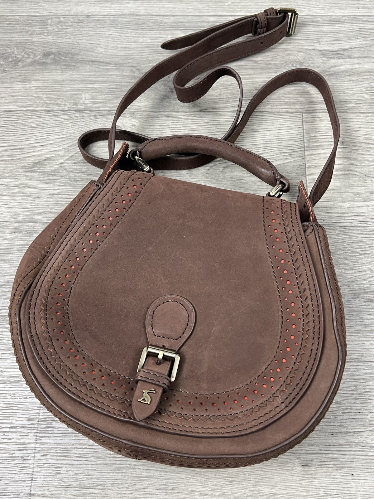 Other Joules Dawcett Spanish Leather Saddle Bag - Chocolate Size ONE SIZE - 2 Thumbnail
