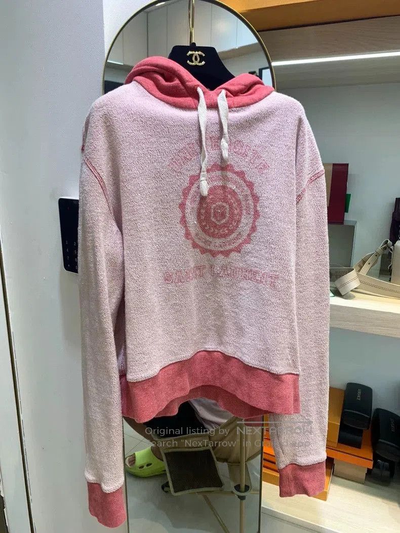Saint Laurent Paris Saint Laurent Pink Hoodie Sweatshirt . Size US M / EU 48-50 / 2 - 1 Thumbnail