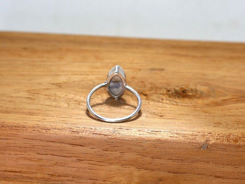 Handmade Marquise White Howlite Ring: Handmade Sterling Silver Ring Size ONE SIZE - 7 Thumbnail