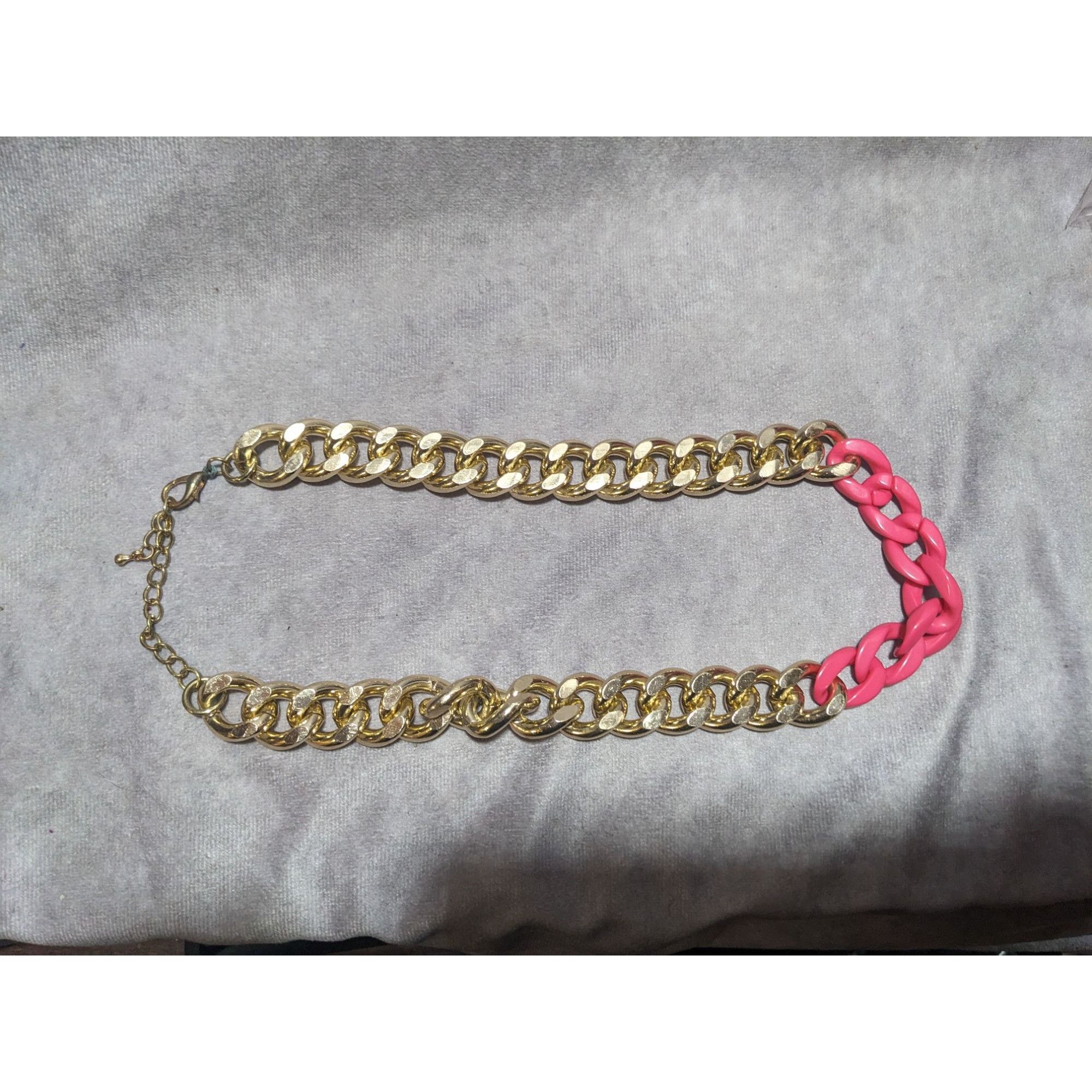 Other Chunky 80s Gold & Pink Chain Necklace Size ONE SIZE - 10 Thumbnail