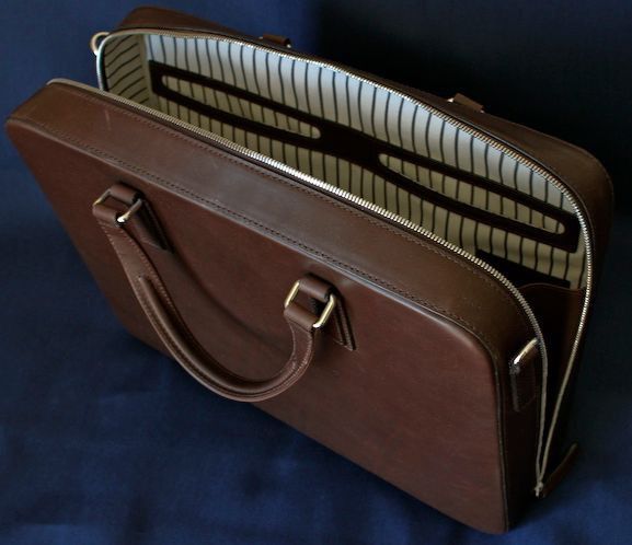 Mismo Mismo Morris Full-Grain Leather Briefcase — Dark Brown Size ONE SIZE - 13 Thumbnail