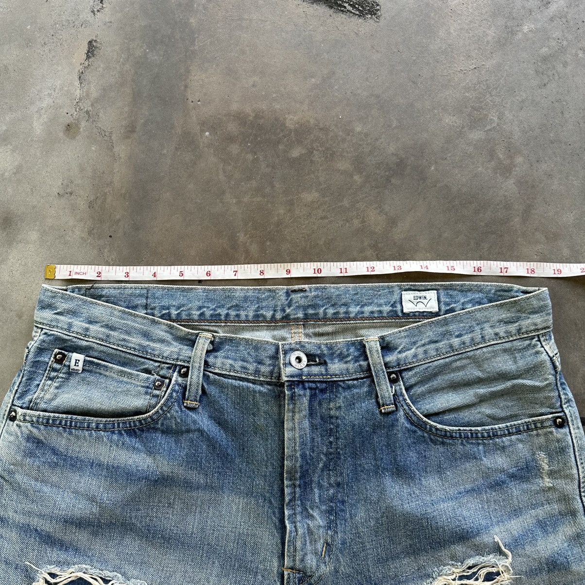 Japanese Brand Vintage Edwin Distressed Faded Denim Jean Pant W37 Size US 37 - 8 Thumbnail