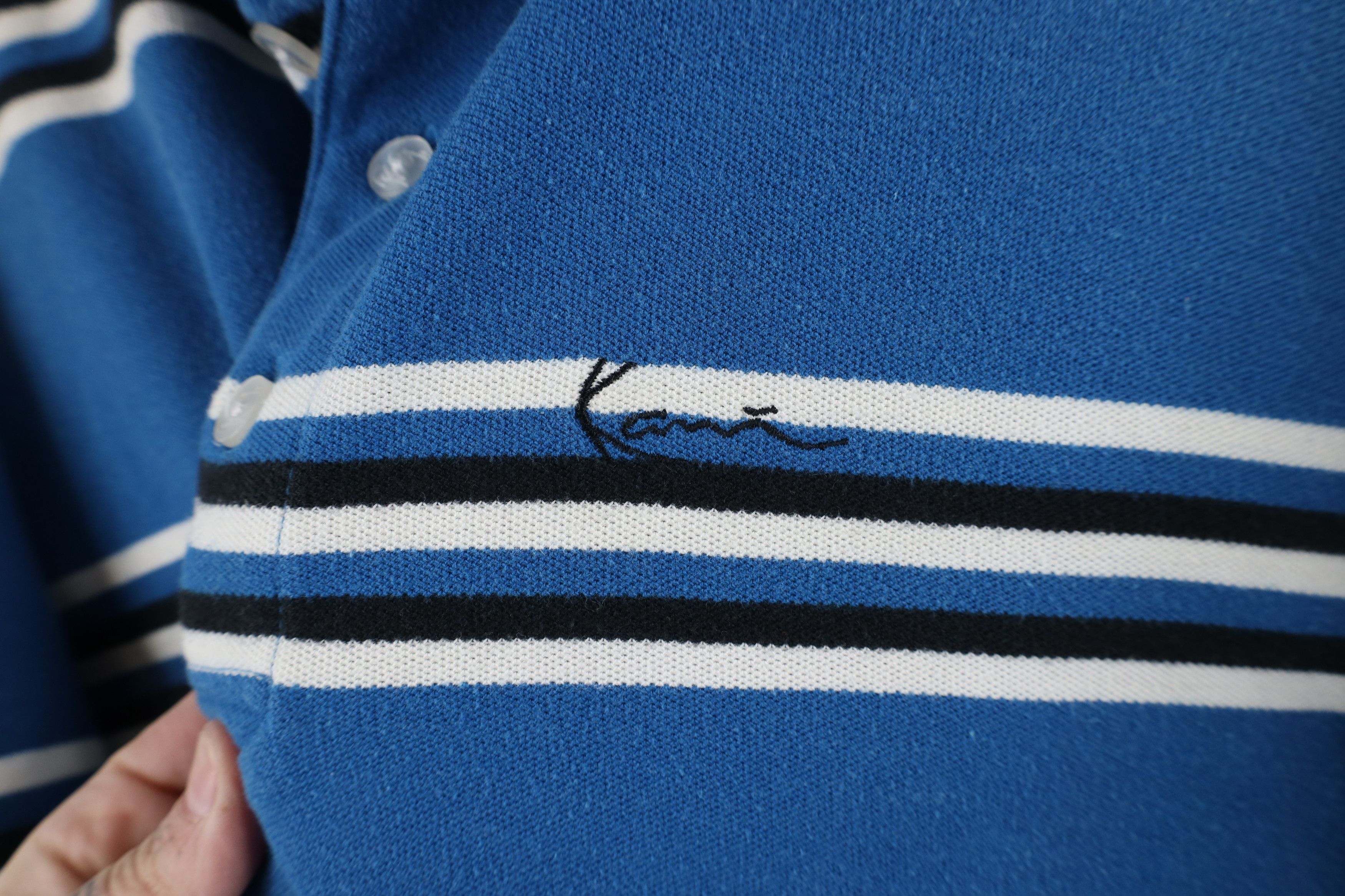 Karl Kani × Vintage Vintage 90s Karl Kani Layered Thermal Long Sleeve Polo Shirt Size US XL / EU 56 / 4 - 4 Thumbnail