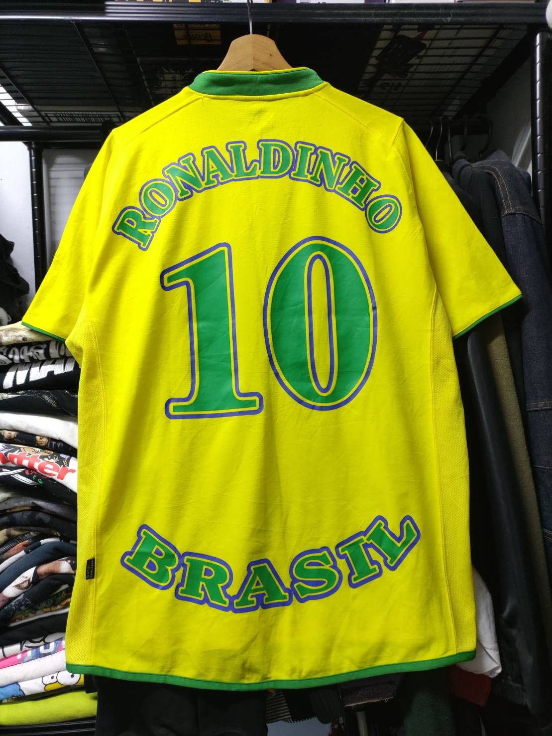 Vintage Vtg 00's Brasil " Ronaldinho No.10 " 5 Time World Champion Size US XL / EU 56 / 4 - 1 Thumbnail