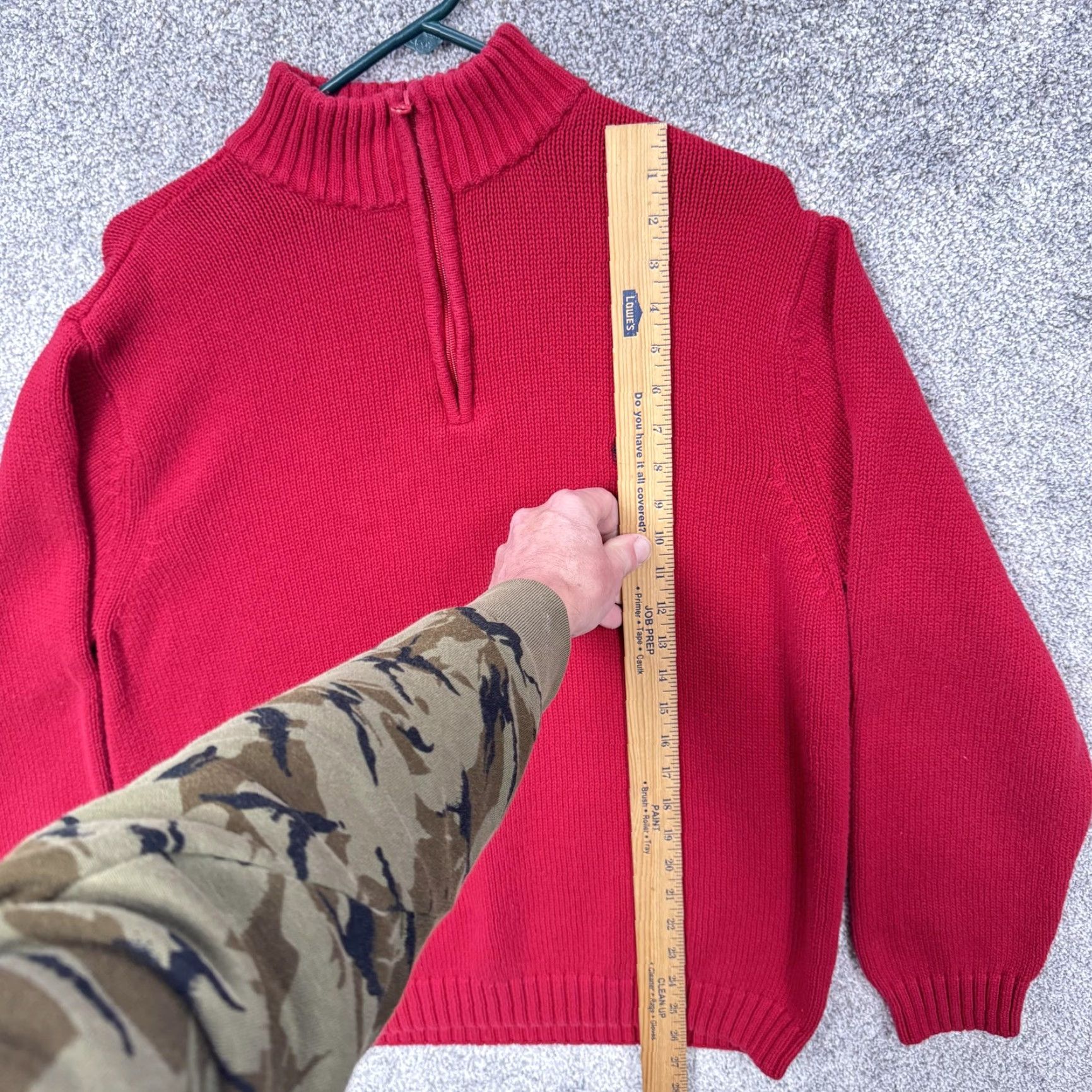 Chaps Chaps Sweater Mens L 1/4 Zip Mock Neck Red Solid Knit Classic Americana Preppy Country Club Ivy Mens Size US L / EU 52-54 / 3 - 2 Thumbnail