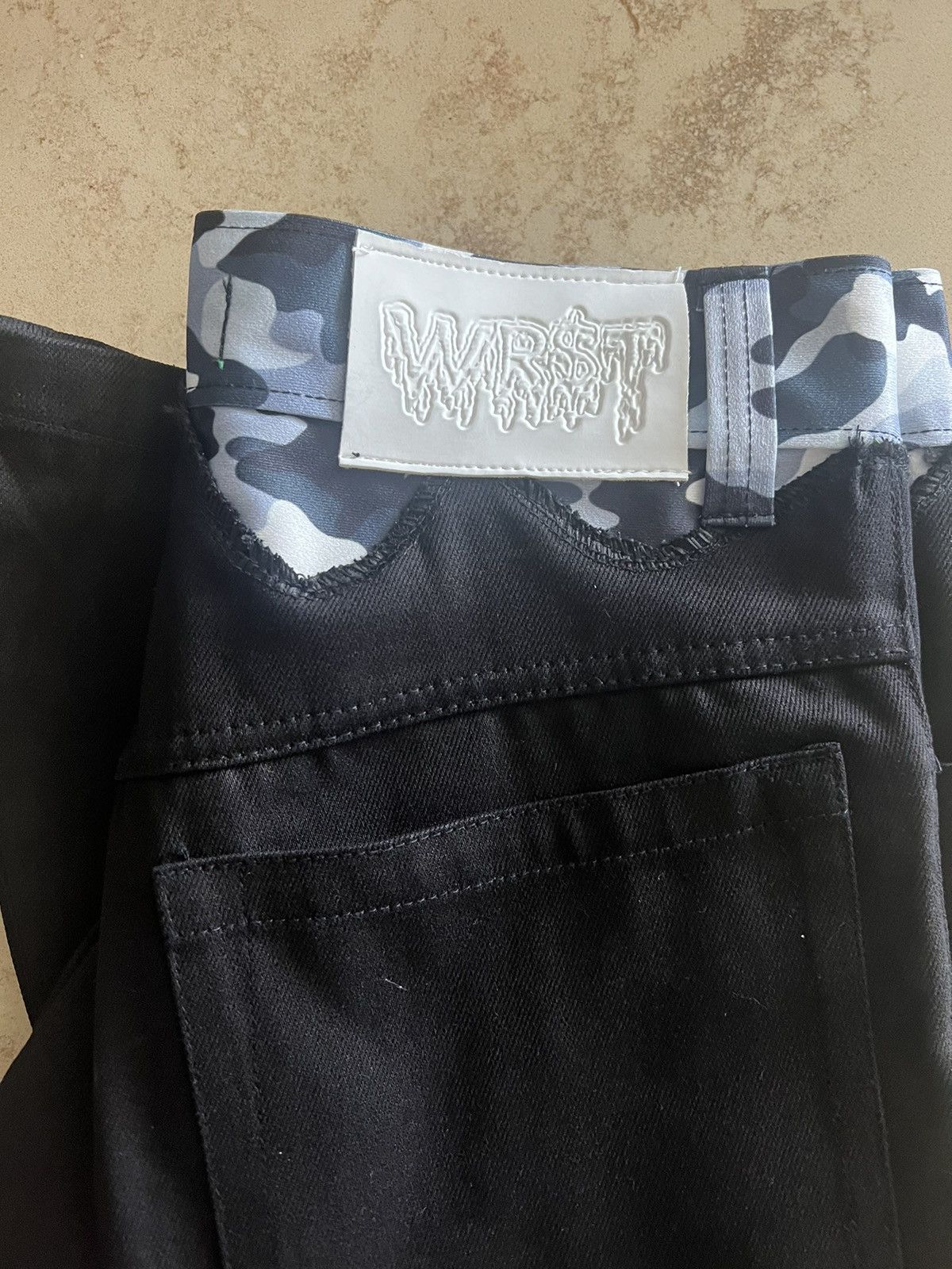 black jeans snow camo
